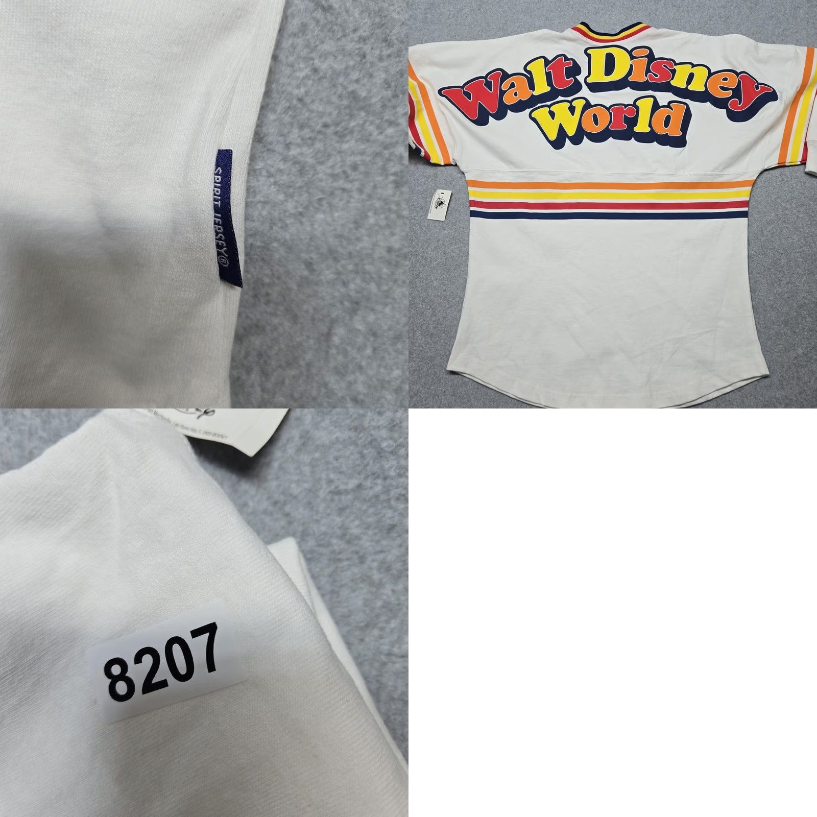Disney VINTAGE Disney Parks Sweatshirt Womens XS White Pullover Jersey Striped Logo Tagless Size XS / US 0-2 / IT 36-38 - 8 Thumbnail