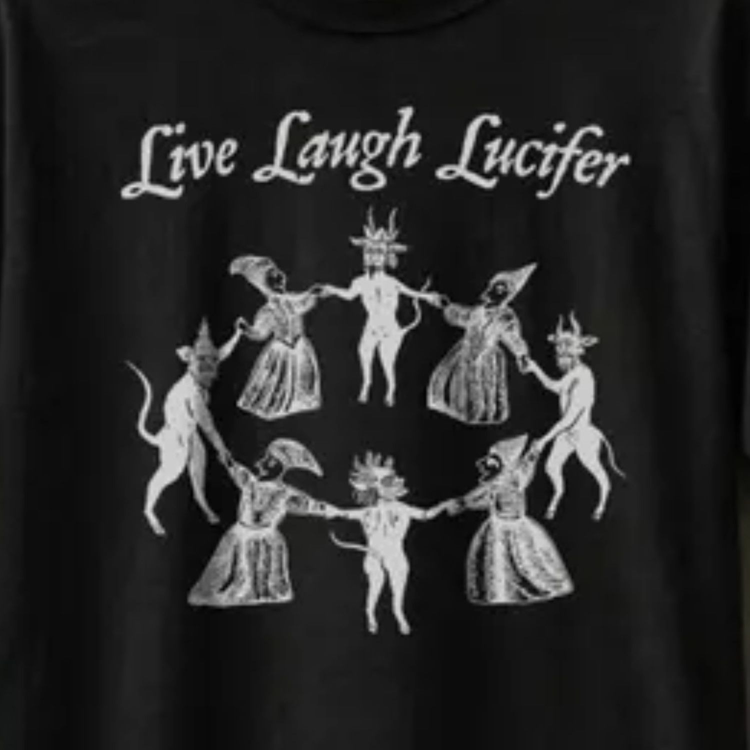 Japanese Brand Live Laugh Lucifer Shirt, Witches Sabbath, Witchcraft Shitt Size US L / EU 52-54 / 3 - 2 Thumbnail