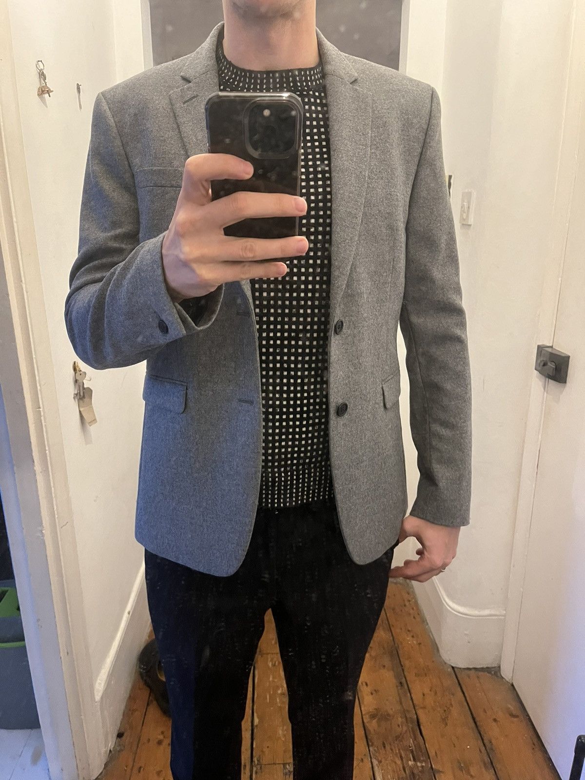 Acne Studios Acne Grey Flannel Blazer Aron Size 50R - 3 Thumbnail