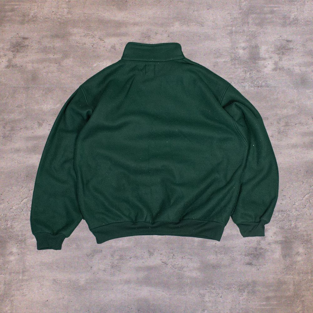 Japanese Brand Vintage VTG 1990's Forest Green Deep Pile Half Zip Sweater Size US XL / EU 56 / 4 - 2 Thumbnail