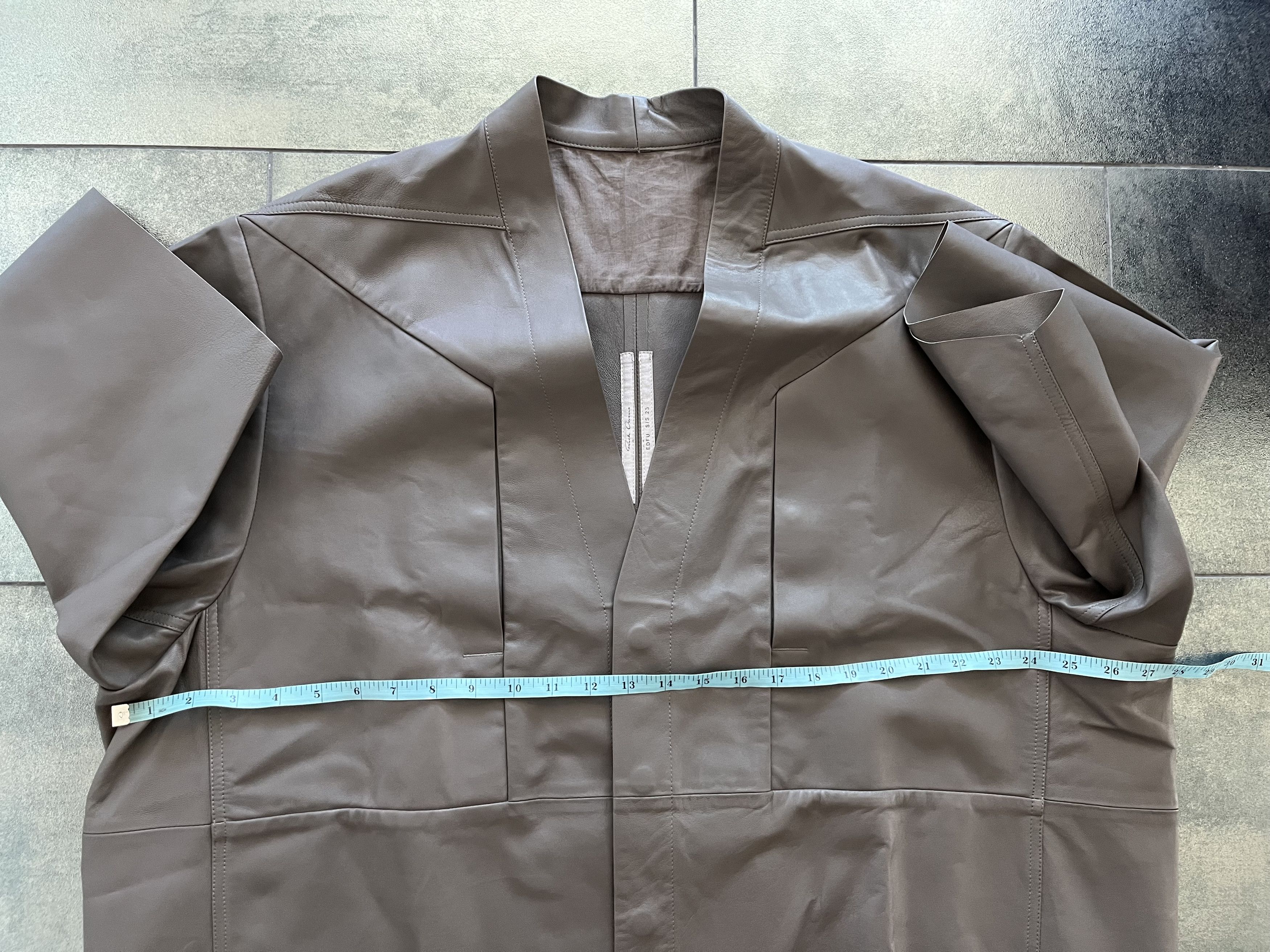 Rick Owens Rick Owens EDFU SS23 Gray Dust Faun Leather Jacket Size US M / EU 48-50 / 2 - 5 Thumbnail