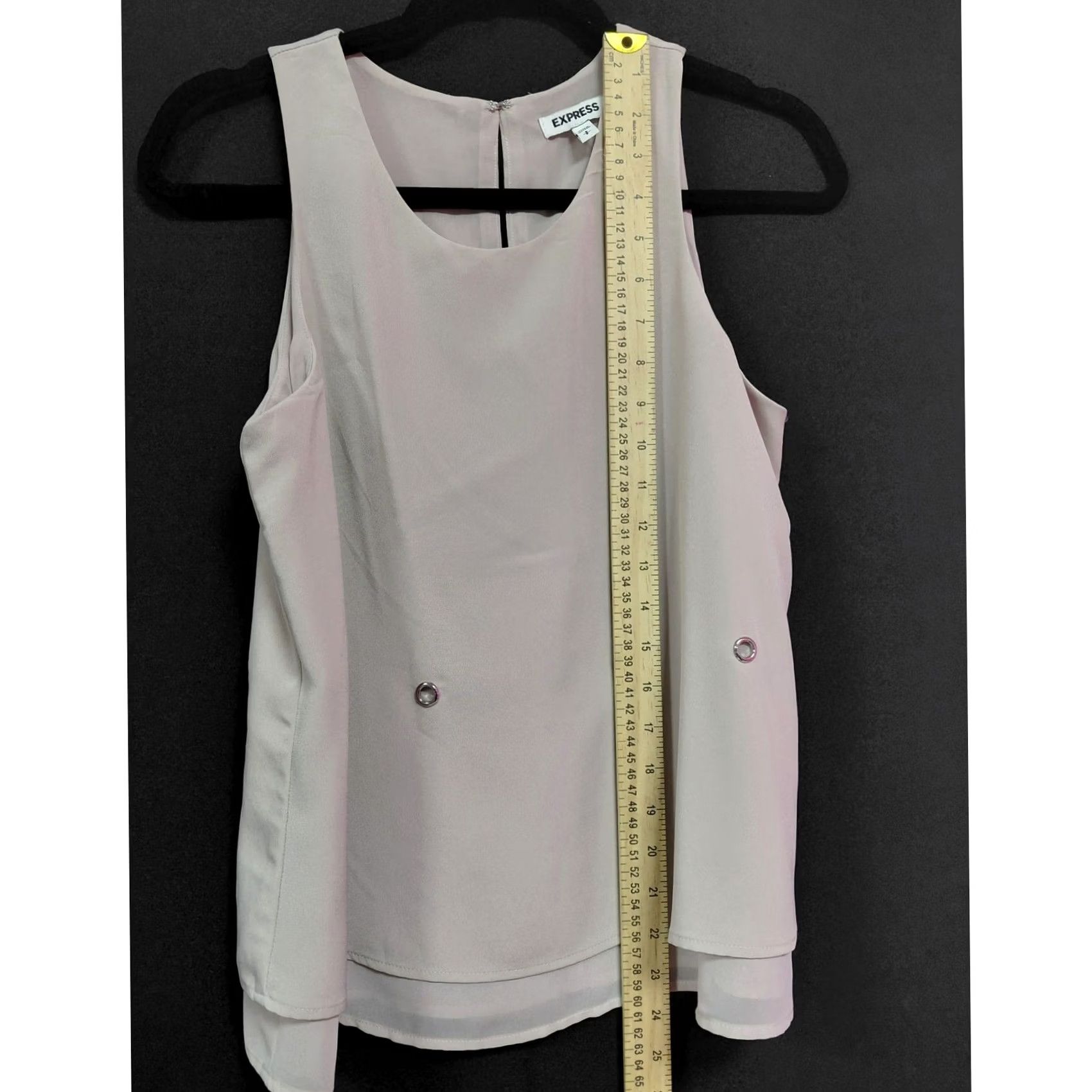 Express Express Beige Solid Polyester Women S Tank Top Size S / US 4 / IT 40 - 7 Thumbnail