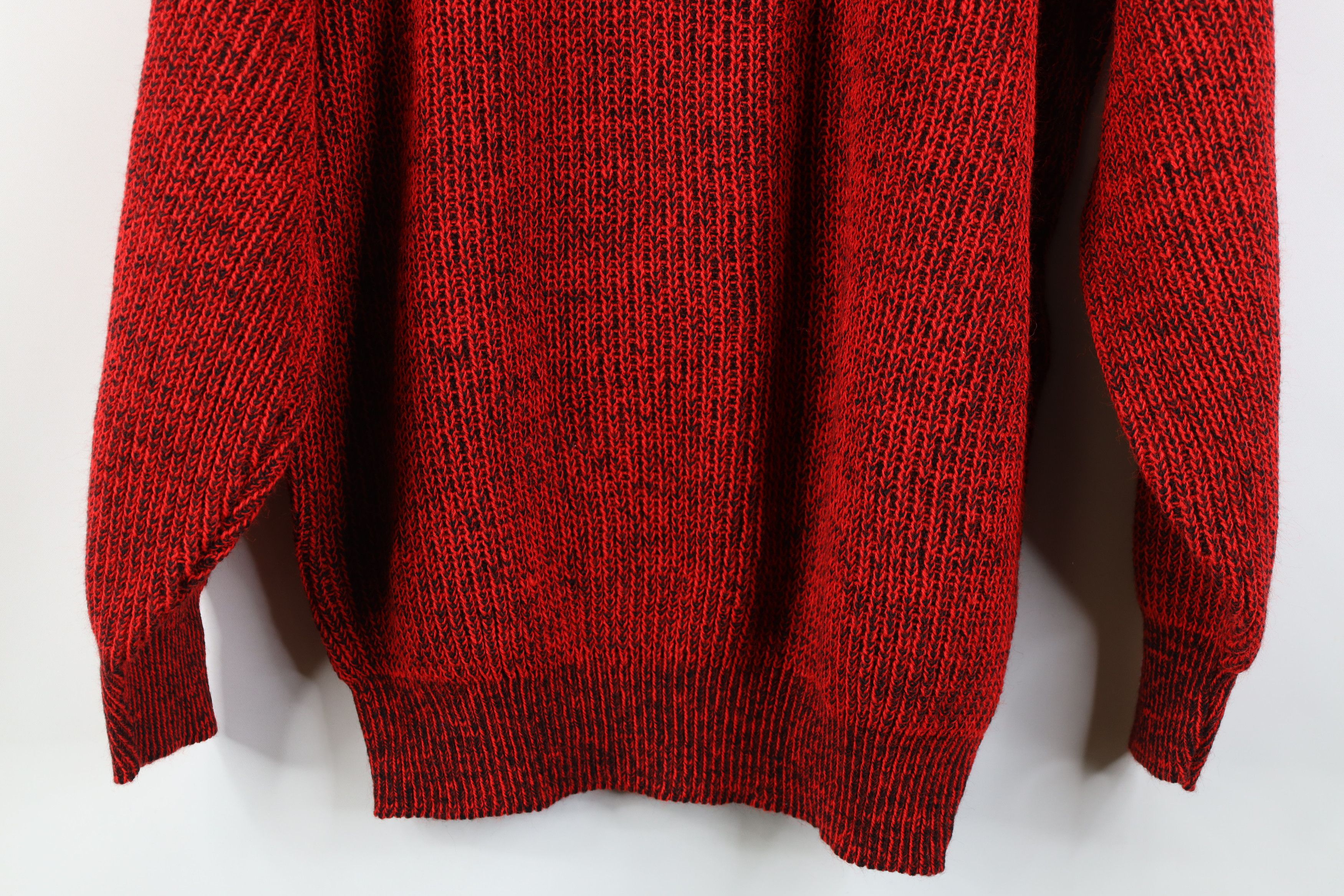 Vintage Vintage 90s Streetwear Ribbed Knit Crewneck Sweater Red USA Size L / US 10 / IT 46 - 10 Thumbnail