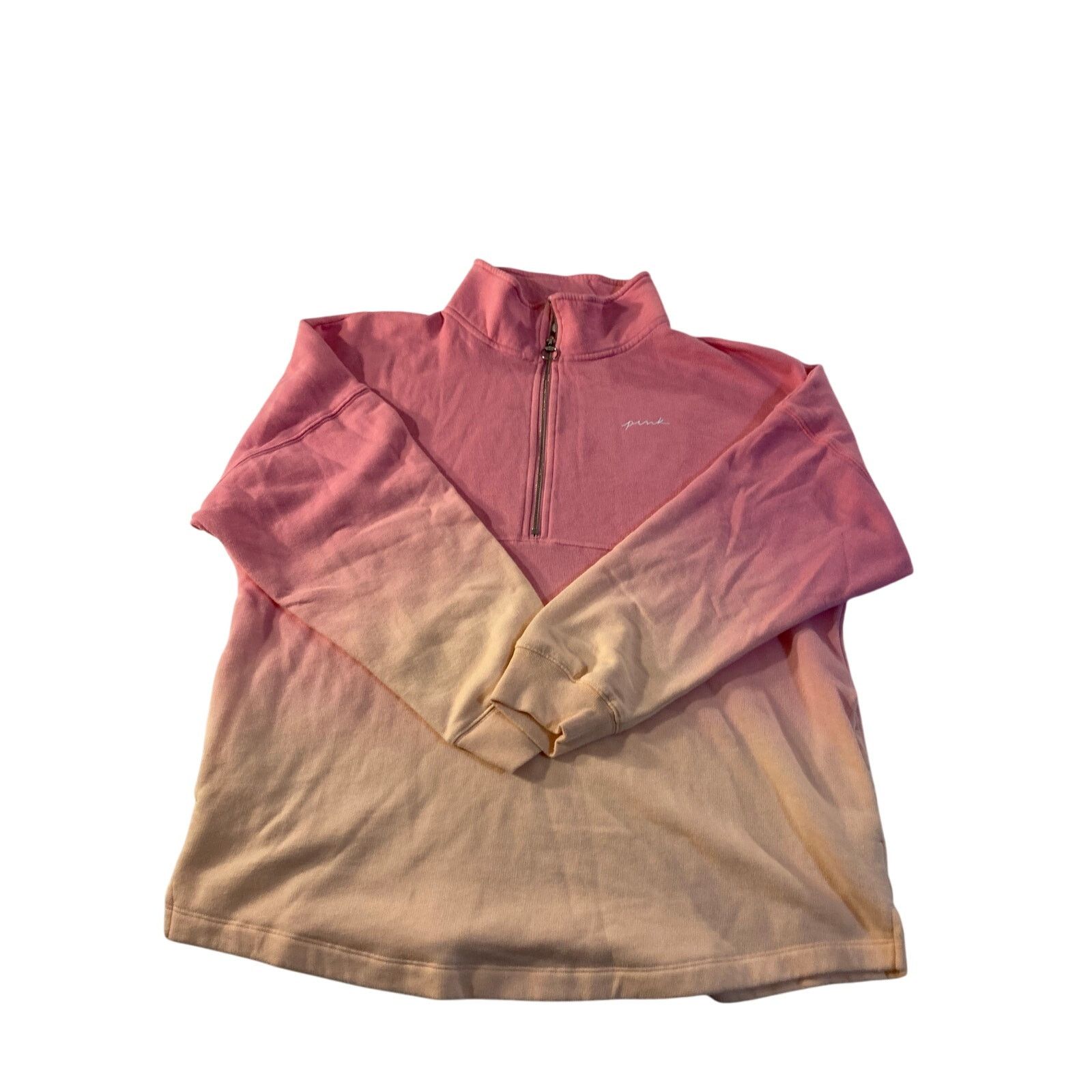 Pink Victoria's Secret PINK Half Zip Pullover Womens M Ombre Pink Size M / US 6-8 / IT 42-44 - 1 Thumbnail