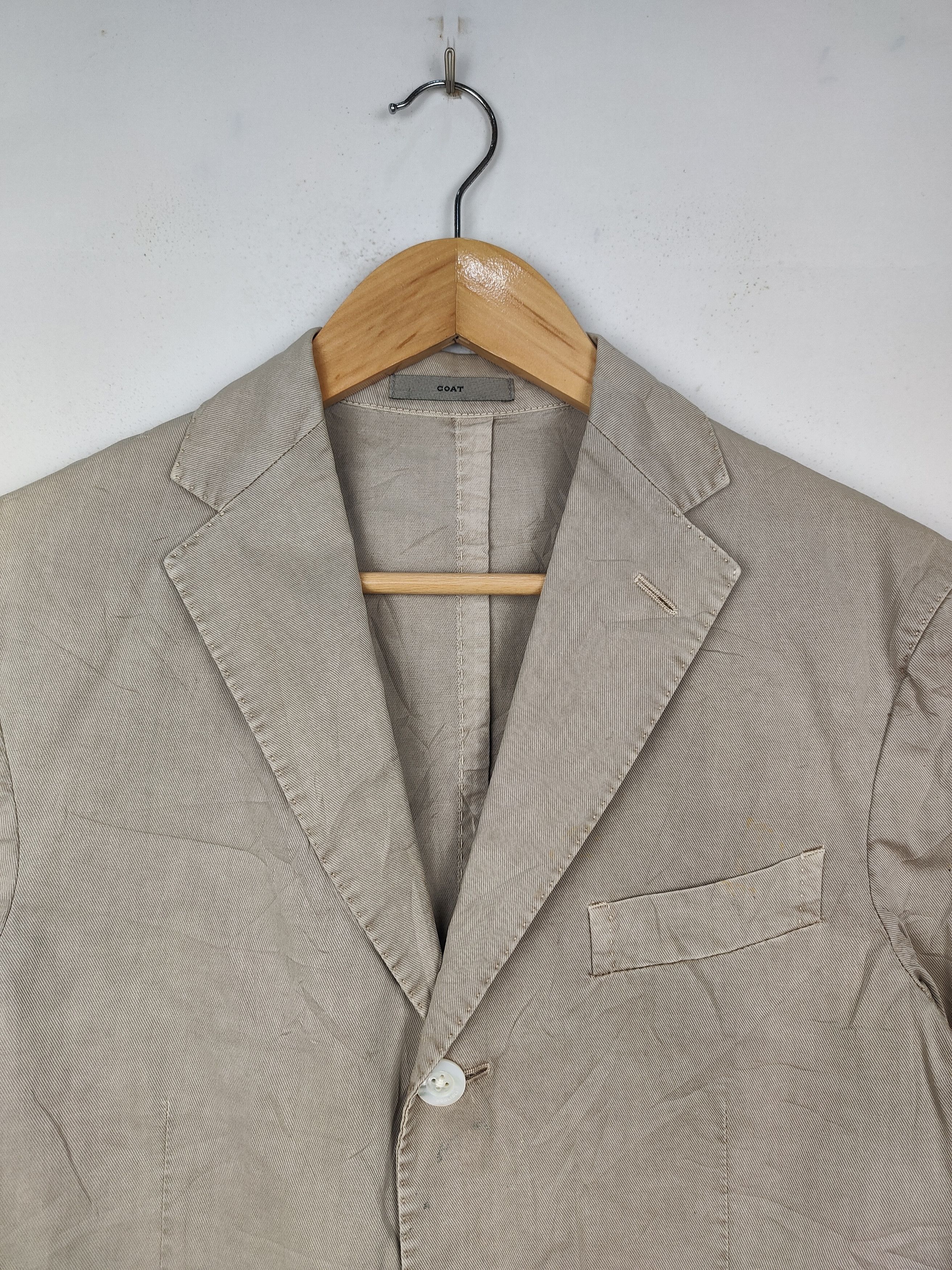 Boglioli Boglioli three-button cotton blend blazer in a light beige Size US M / EU 48-50 / 2 - 2 Thumbnail