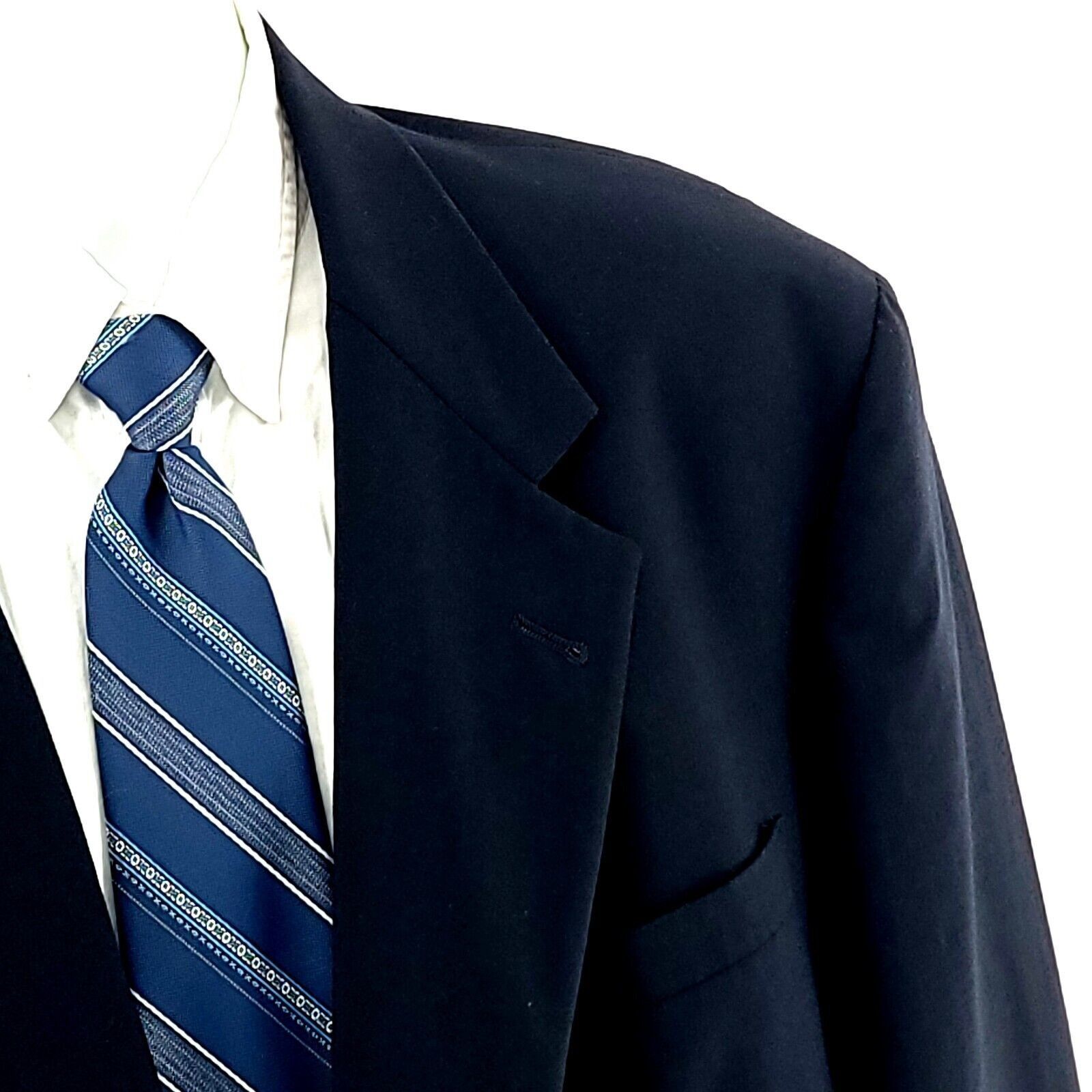 Hart Schaffner Marx Hart Schaffner Marx Wool Blue 2 Button Blazer Suit Jacket 48 Size 48L - 2 Thumbnail