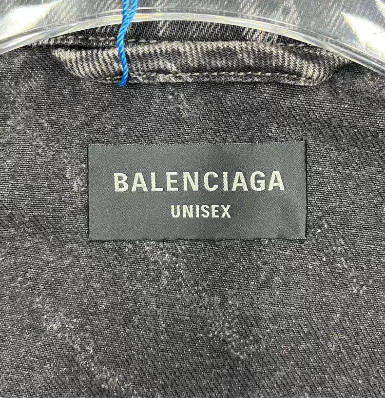 Balenciaga Balenciaga Black Script Full Print Logo Denim Jacket Size US XS / EU 42 / 0 - 3 Thumbnail