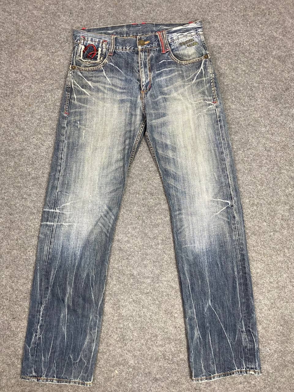 Japanese Brand japanese brand nice faded design denim Size US 33 - 7 Thumbnail