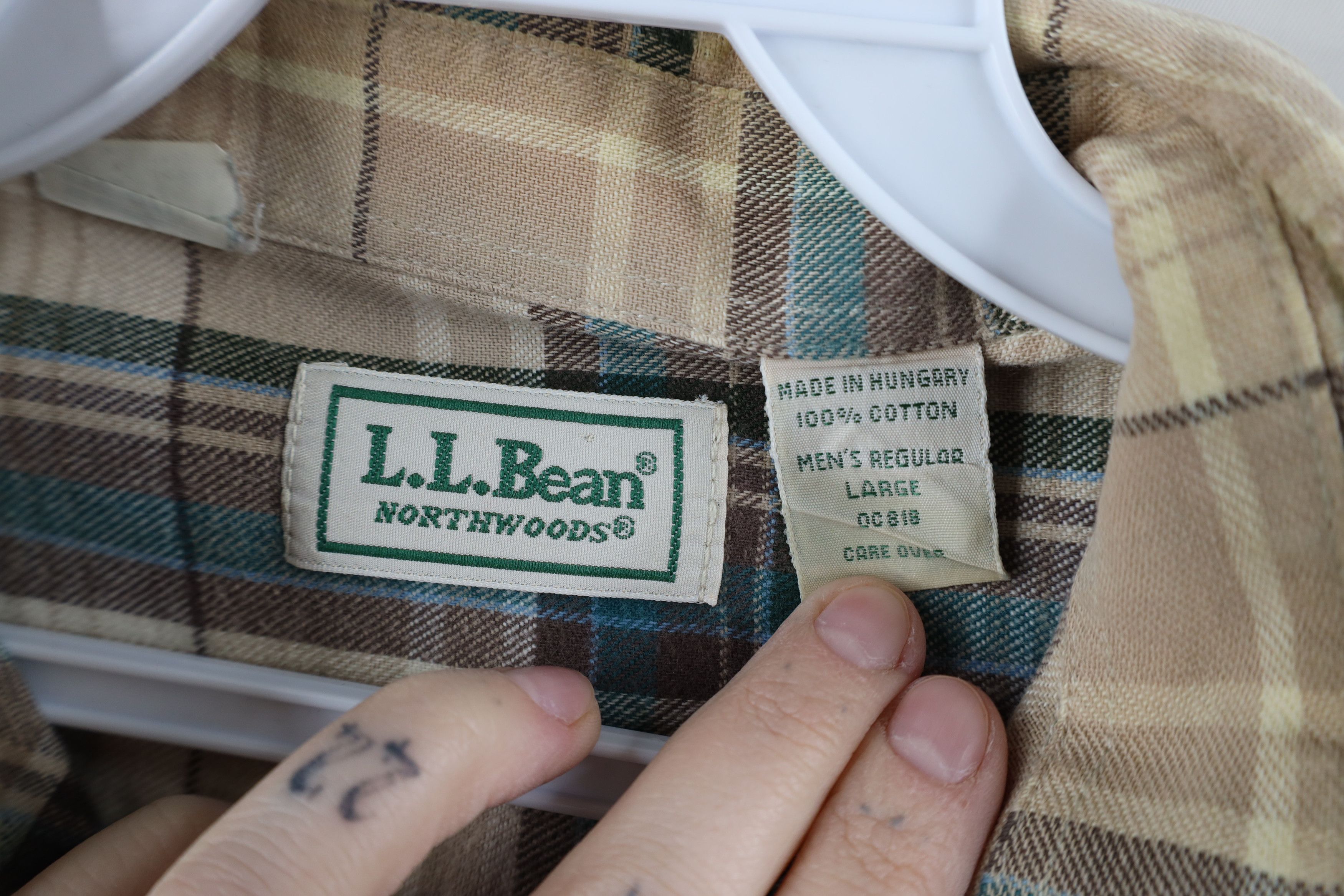 L.L. Bean × Vintage Vintage 90s LL Bean Flannel Collared Button Down Shirt Plaid Size US L / EU 52-54 / 3 - 9 Thumbnail