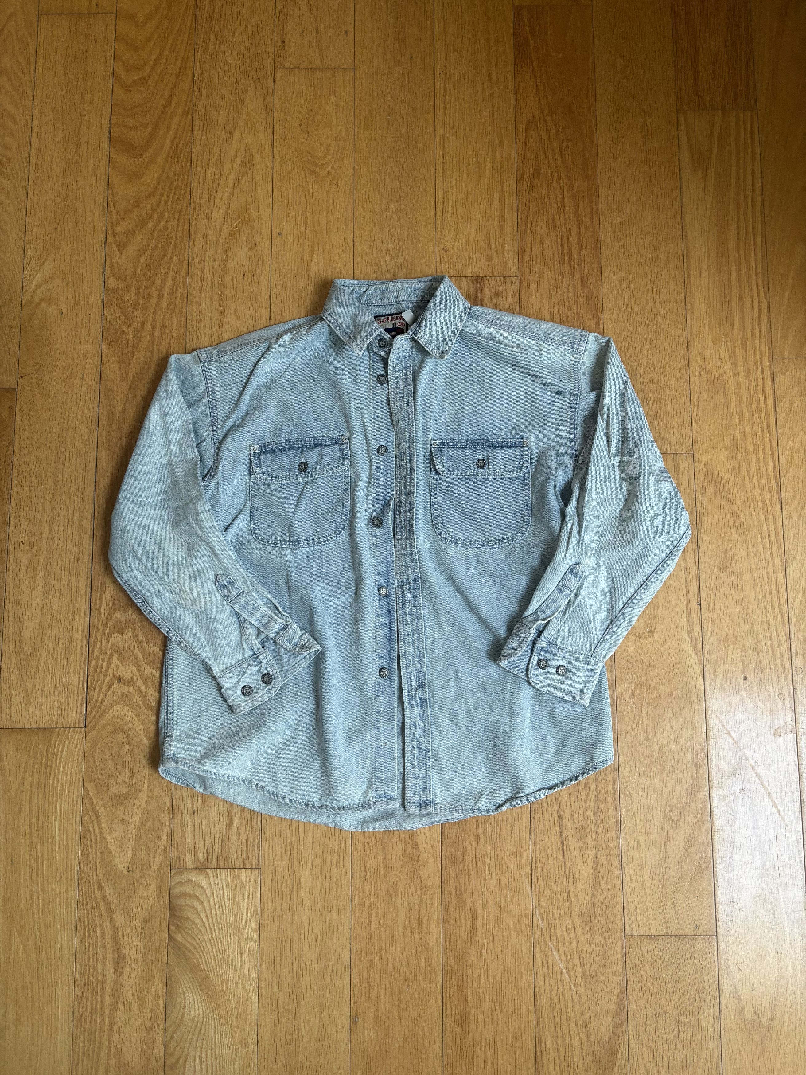 Gap Vintage GAP Blue Jeans Denim Shirt L Size L / US 10 / IT 46 - 1 Thumbnail