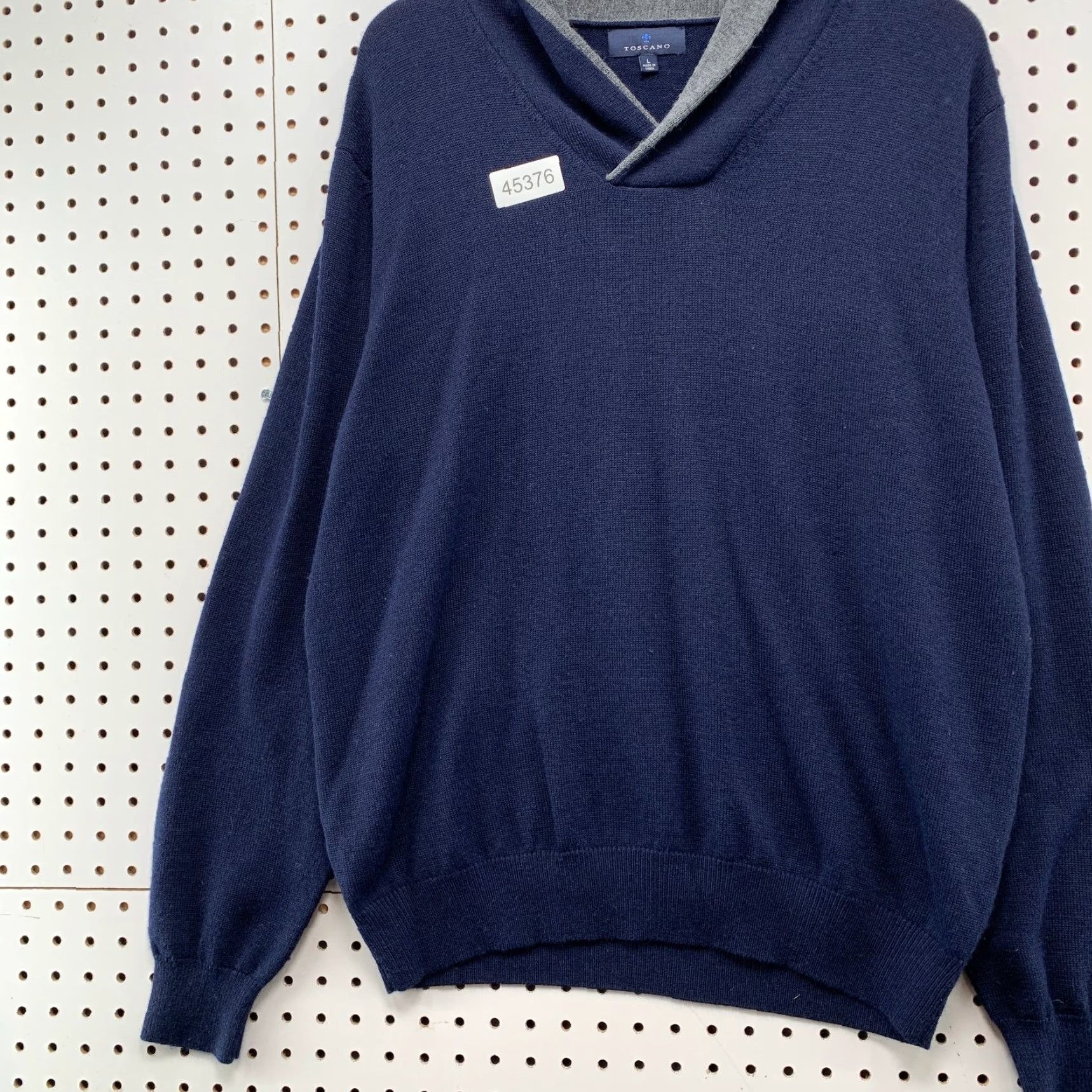 Vintage Toscano Merino Wool Sweater Mens Large Blue Shawl Collared Knit Soft Shirt Size US L / EU 52-54 / 3 - 3 Thumbnail