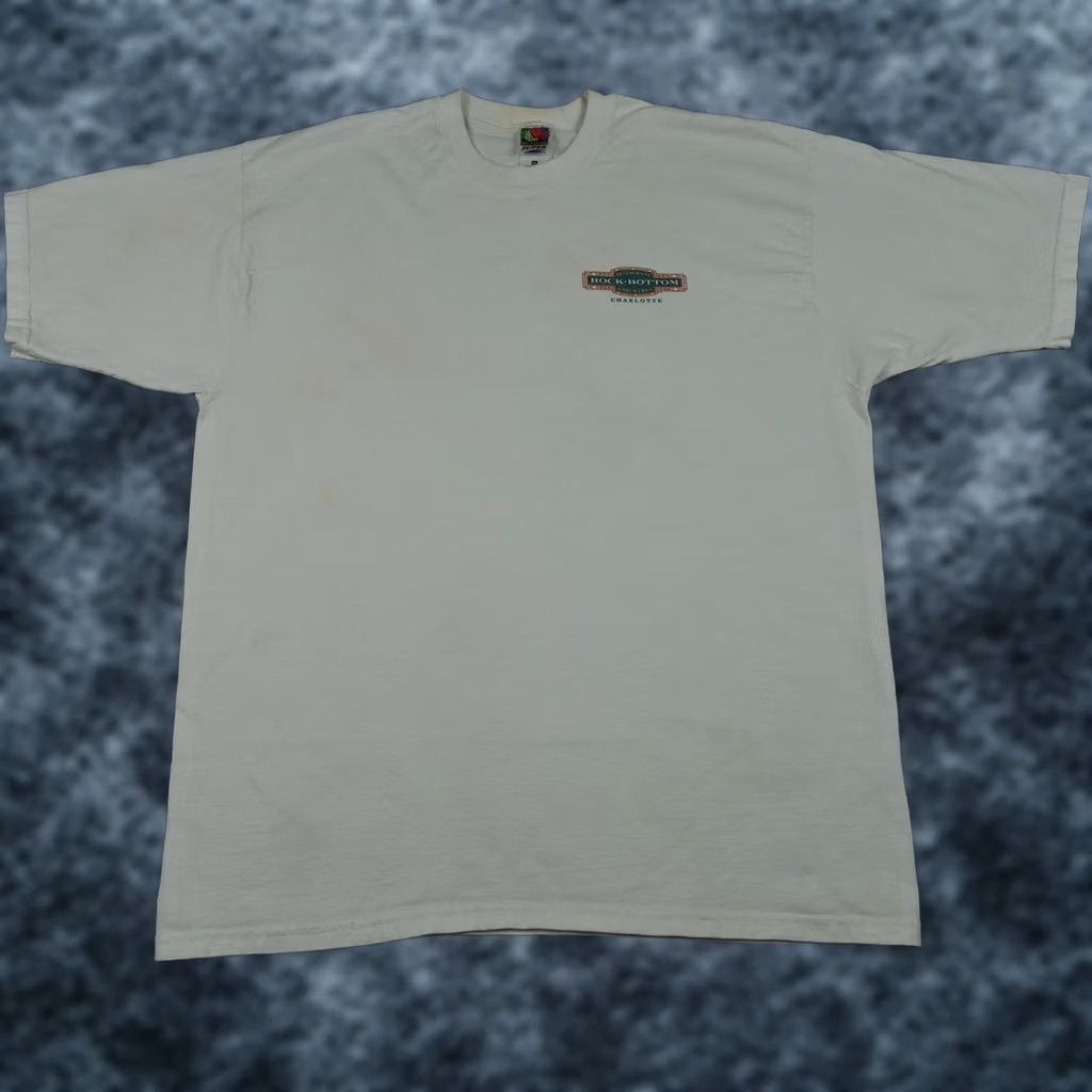 Fruit Of The Loom VINTAGE Fruit of the Loom Shirt Mens XL White Rock Bottom Brewery Beer Train Logo Stout Iron Horse Charlotte Size US XL / EU 56 / 4 - 1 Thumbnail