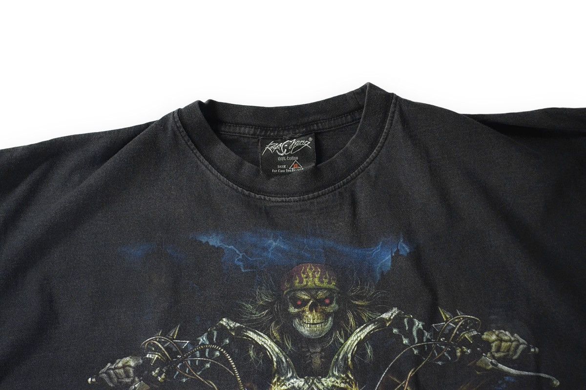 Vintage Rock Vintage Faded Biker Skull Graphic Tee 90s Size US XL / EU 56 / 4 - 6 Thumbnail