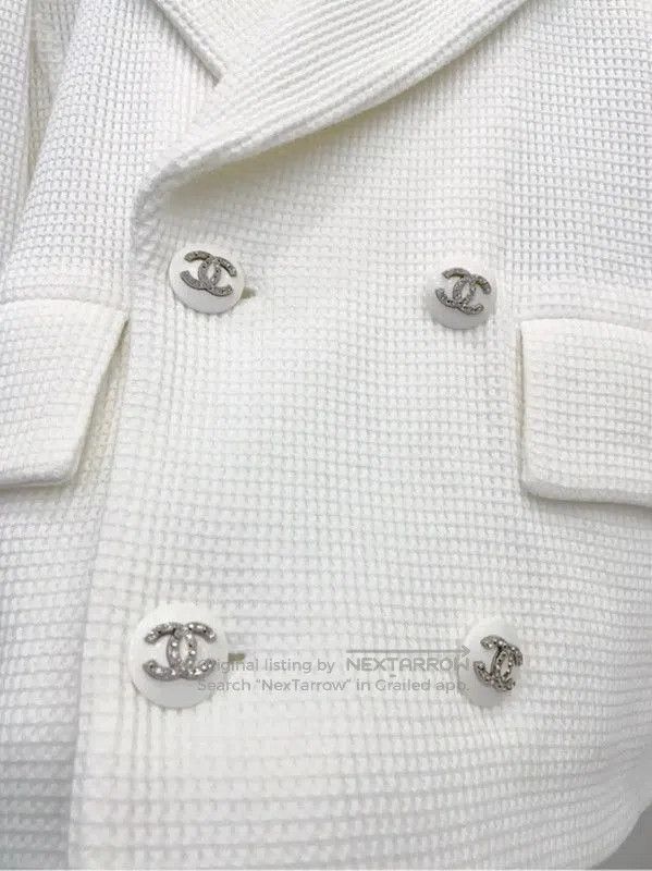 Chanel Chanel White Cotton Women's Jacket . Size S / US 4 / IT 40 - 6 Thumbnail