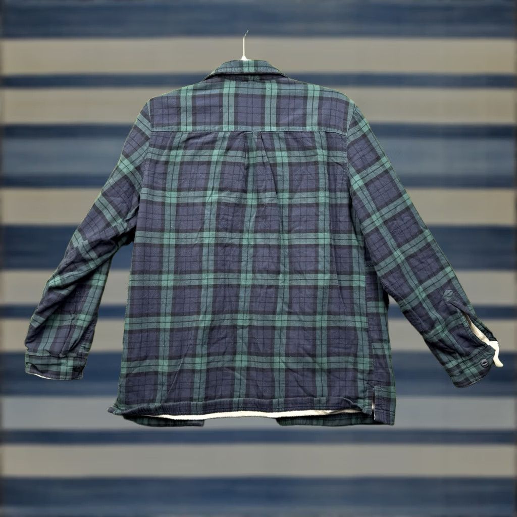 Vintage L.L. Bean Fleece Lined Flannel Shirt Womens Medium Shacket Plaid Blue Sherpa Work Jacket Size M / US 6-8 / IT 42-44 - 1 Thumbnail