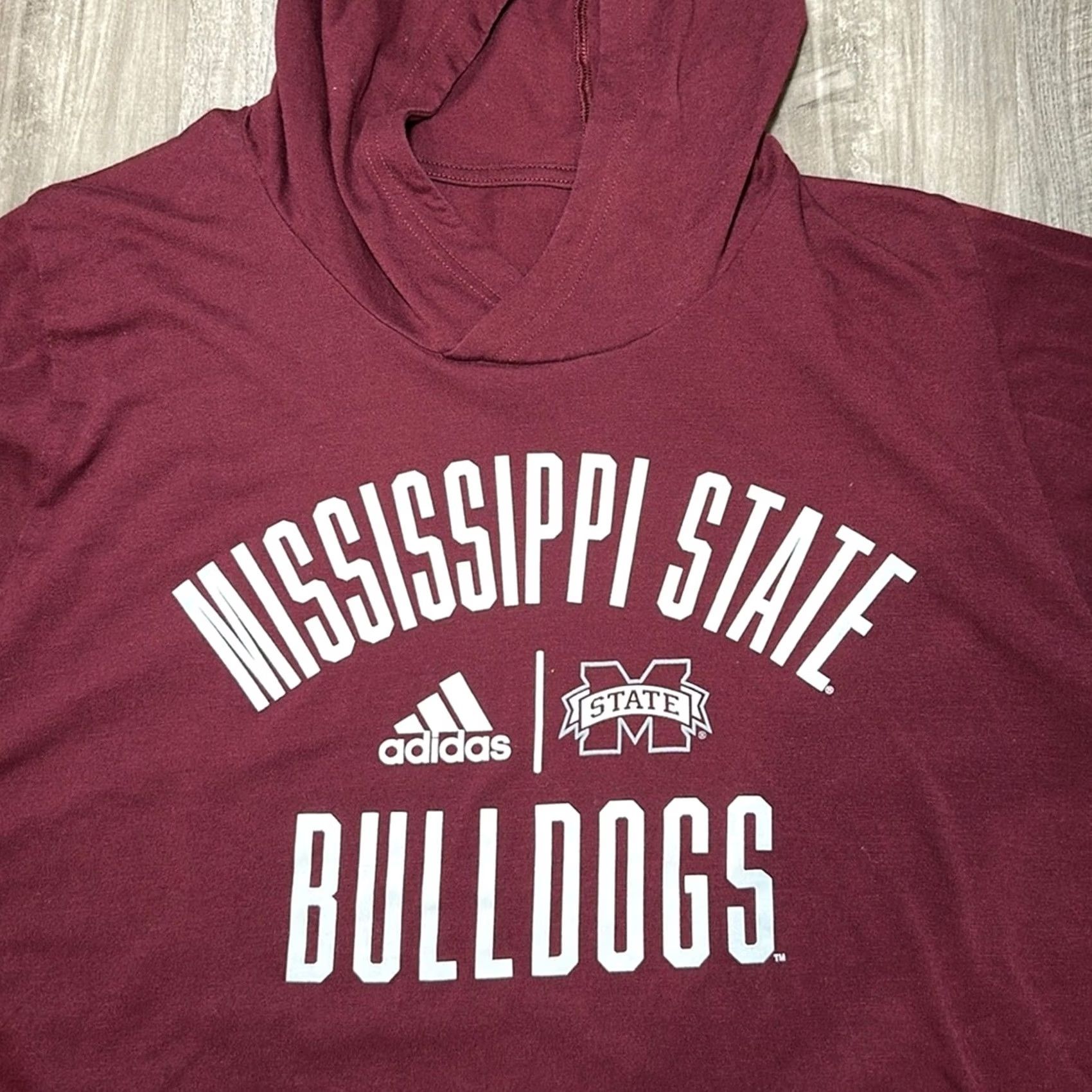 Adidas VINTAGE Mississippi State Bulldogs Adidas Performance Tee Hoodie XL Men Red/MS6267 Size US XL / EU 56 / 4 - 5 Thumbnail