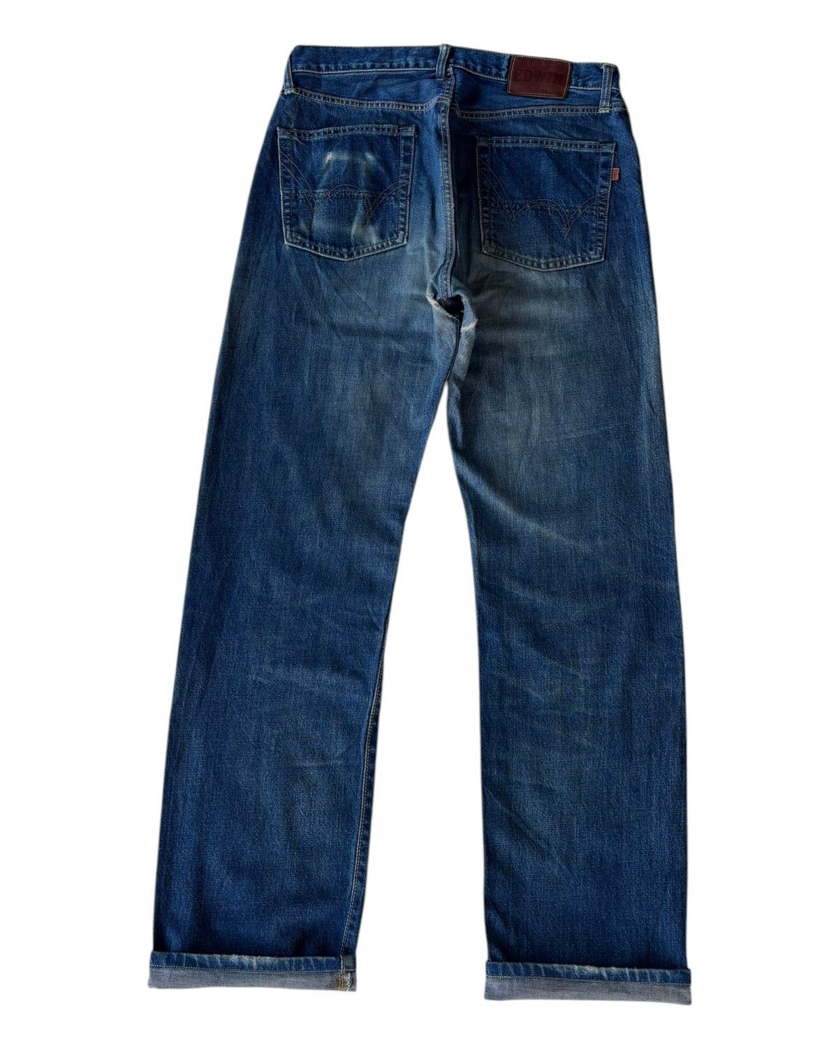 Edwin 🔥EDWIN 505xx SELVEDGE BAGGY JEANS RIPPED DISTRESSED DENIM Size US 33 - 2 Thumbnail