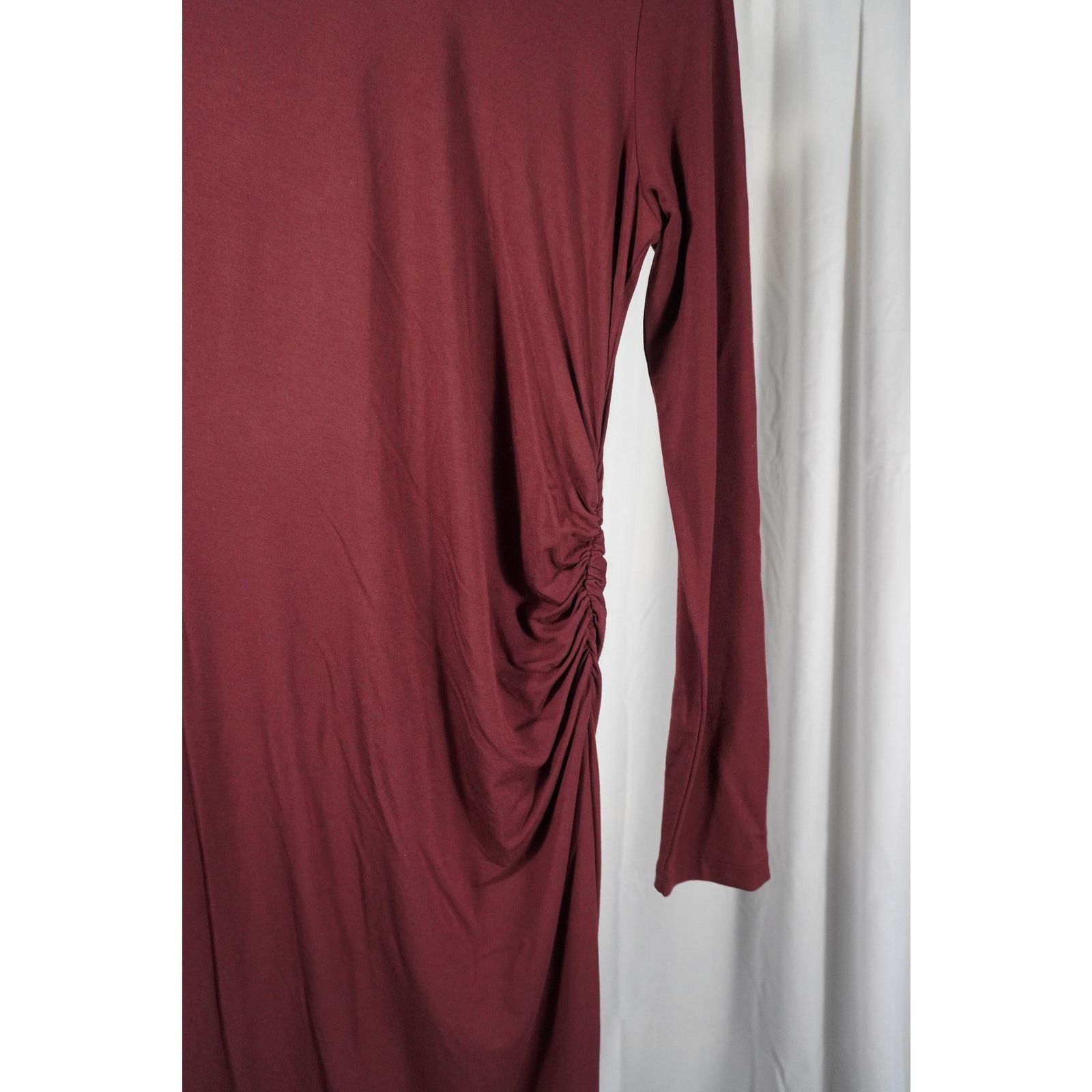 Vince Vince Long Sleeve Midi Dress Ruched Stretch Knit Size S Size S / US 4 / IT 40 - 5 Thumbnail