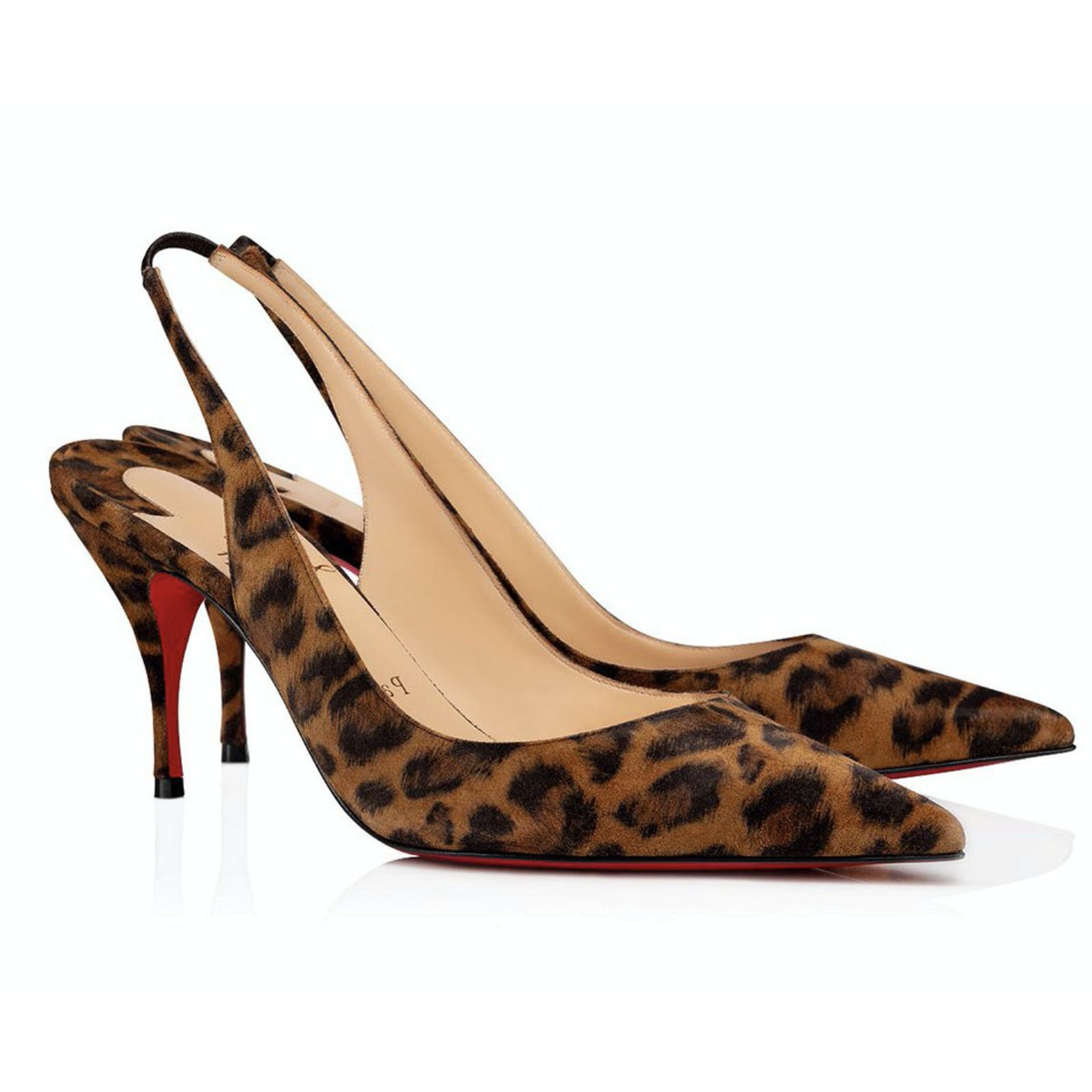 Christian Louboutin Christian Louboutin Clare Sling 80 Brown Black Leopard Size US 5.5 / IT 35.5 - 1 Thumbnail