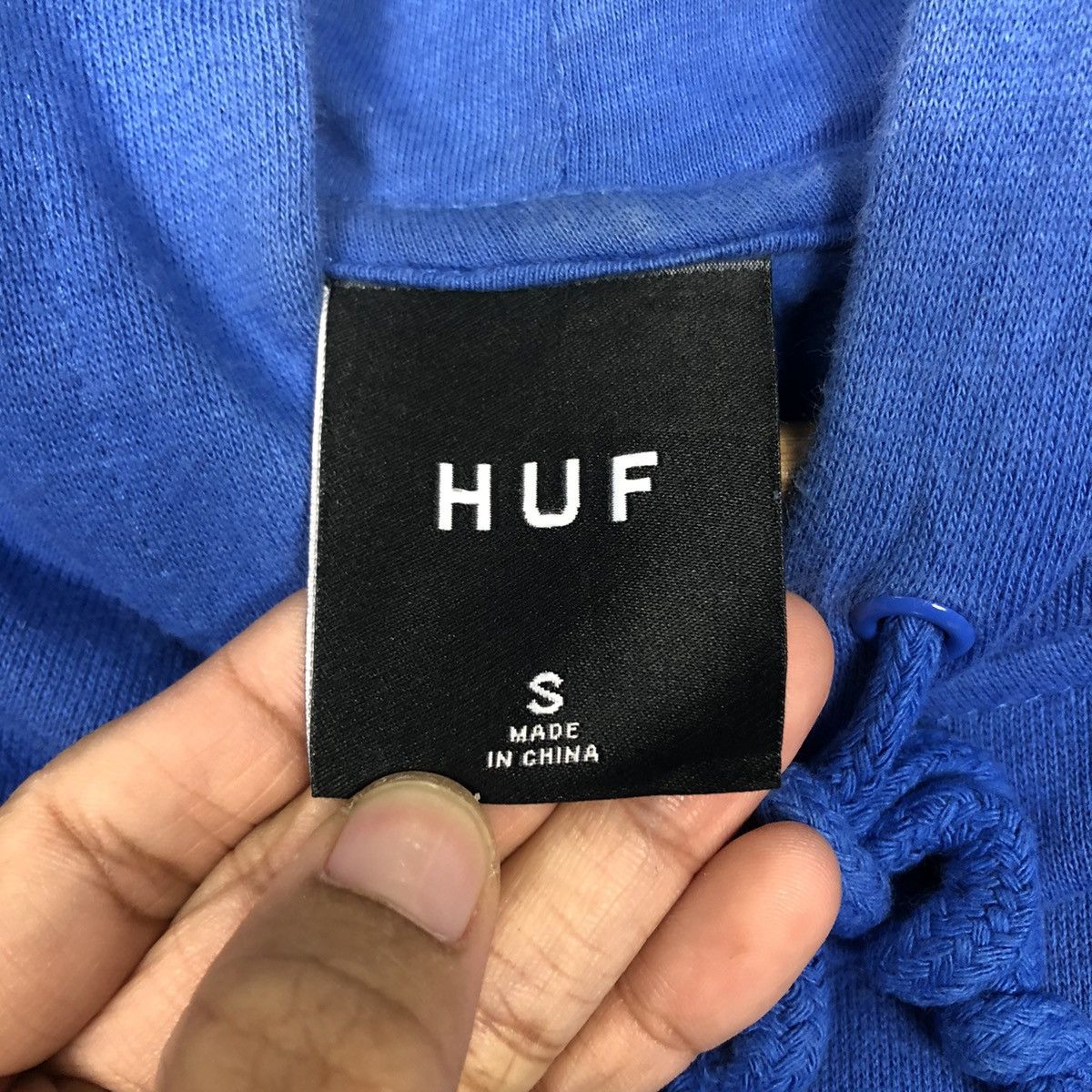 Japanese Brand 📌Rich Blue Vintagr Hoodie Pull Over HUF Big Logo Design Size US S / EU 44-46 / 1 - 18 Thumbnail