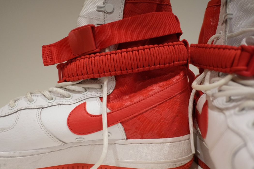 Sf air force 1 cheap high white university red