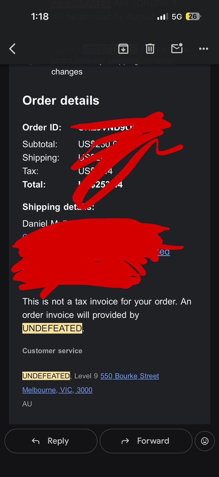 Nike Undefeated Nike x Jordan 4 Retro OG Size 11 (Brand New) Size US 11 / EU 44 - 12 Thumbnail