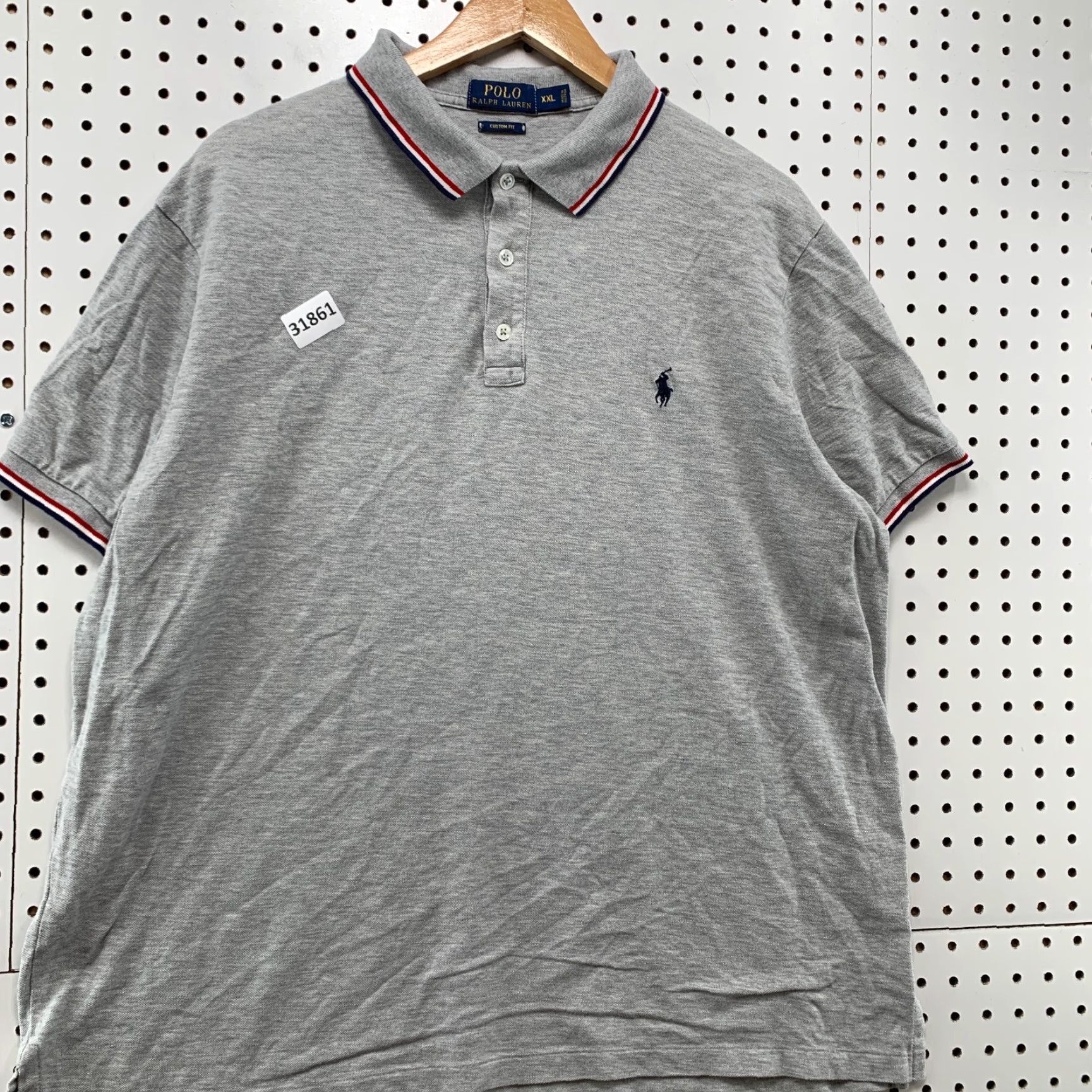 Ralph Lauren VINTAGE Polo Ralph Lauren Gray Short Sleeve Polo Shirt Men 2XL Blue Pony Size US XXL / EU 58 / 5 - 6 Thumbnail