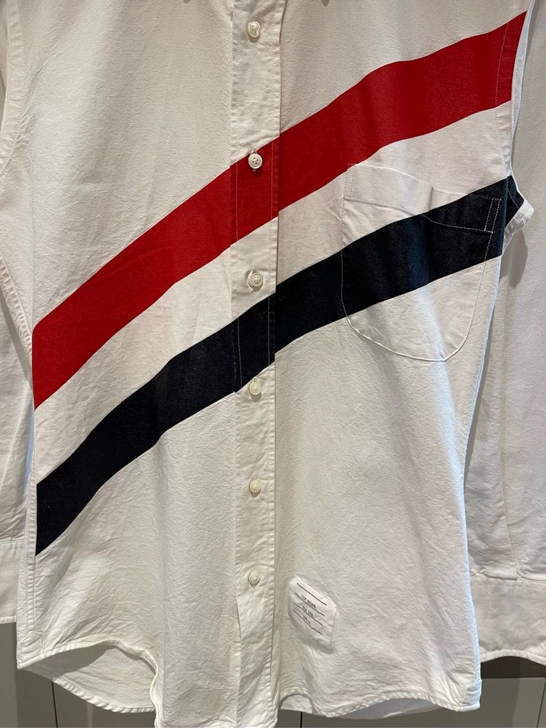 Thom Browne Thom browne Size 00 White large striped shirt 2504-Nextarr Size US XXS / EU 40 - 4 Thumbnail