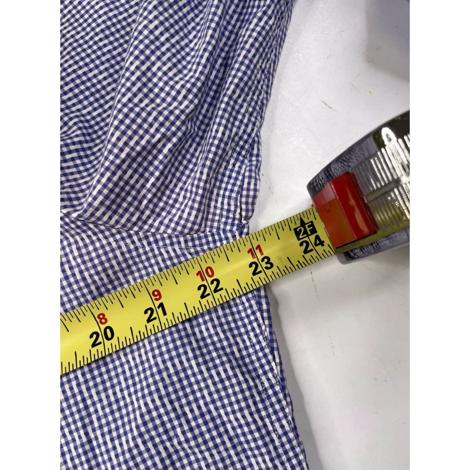 Robert Graham Robert Graham Shirt Button-Up Mens Regular Size M Blue Cotton Gingham Check Long Sleeve Button Cuffs Inside Collar Pockets Classic Designer Size US M / EU 48-50 / 2 - 8 Thumbnail