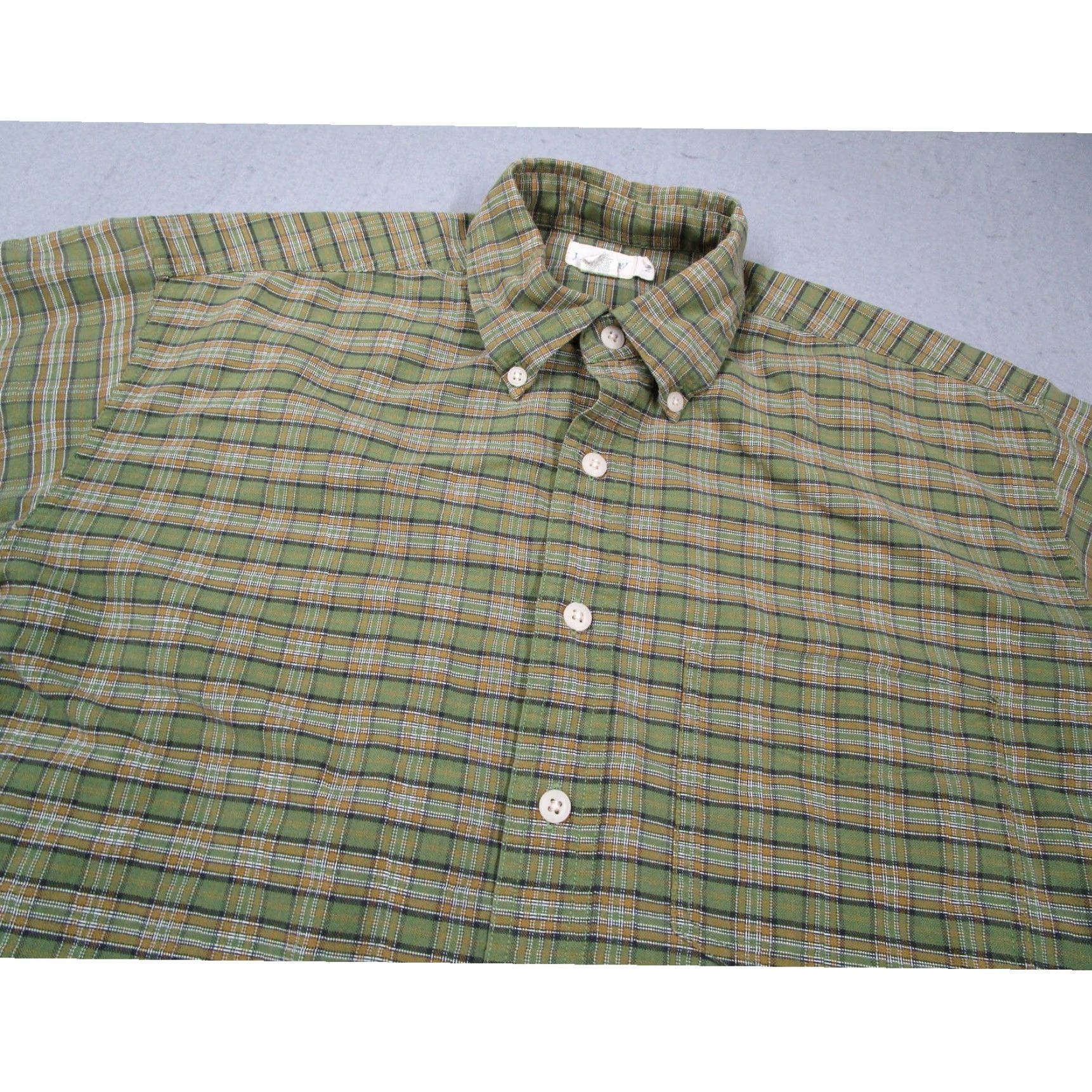 VINTAGE J.Crew Shirt Plaid Button-Down Mens M Green Casual Workwear Long Sleeve