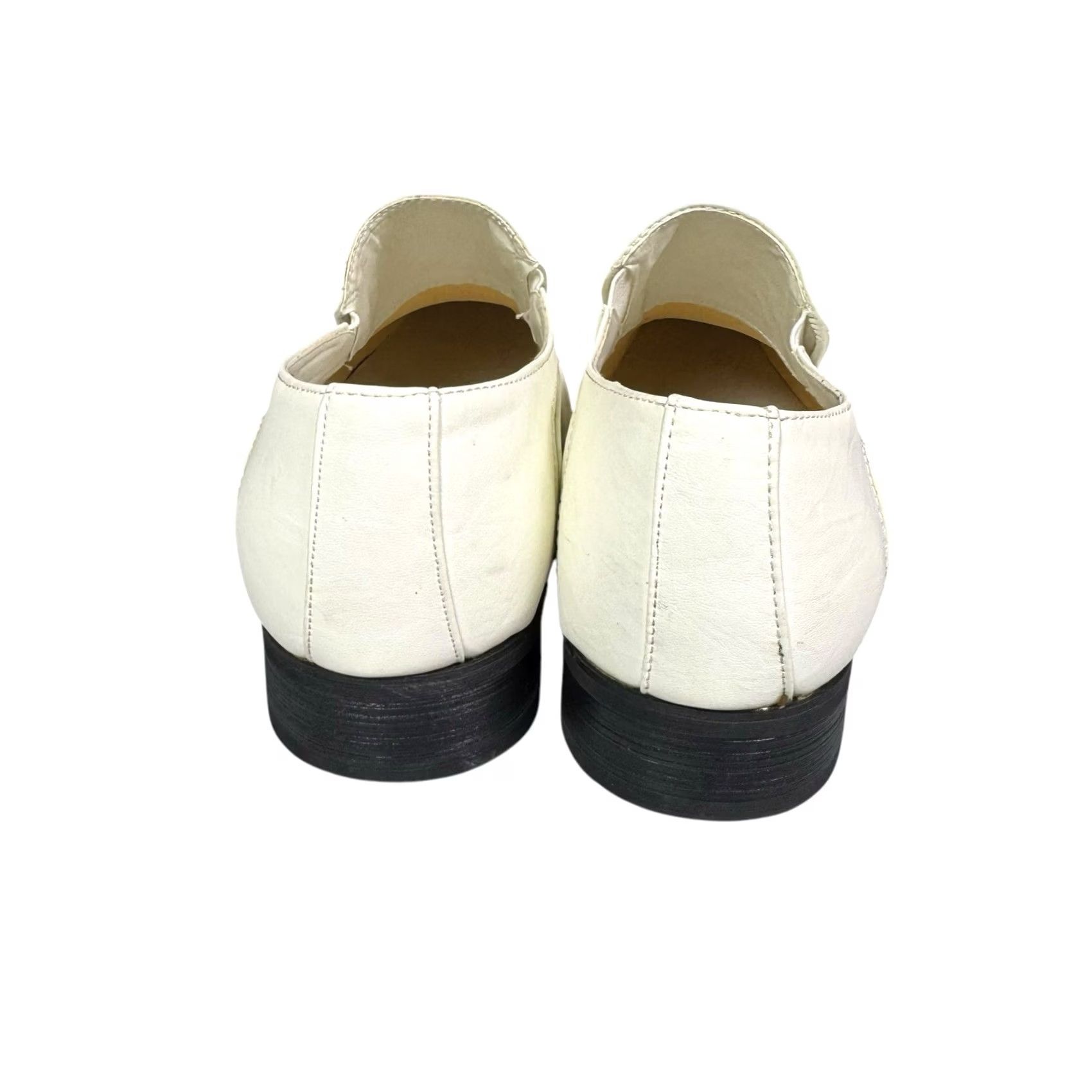 Vintage B B & W Loafer White Leather Handmade Cross Stitched Preppy Casual Church Mens 9 Size US 9 / EU 42 - 4 Thumbnail