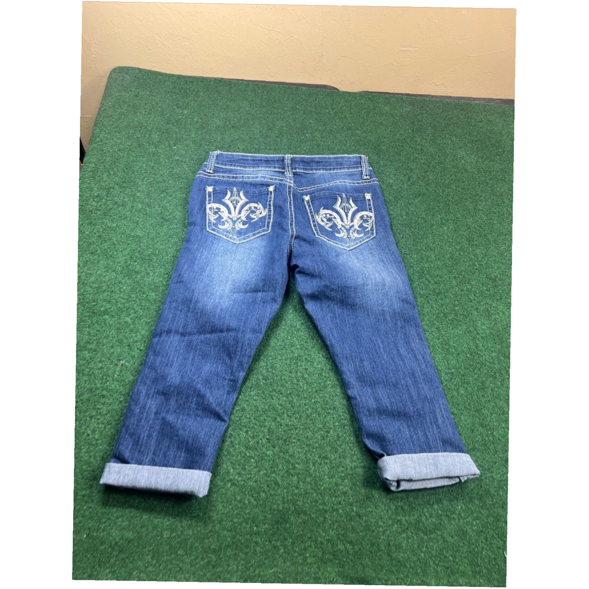 Vintage ND Weekend Jeans Womens 6 Mid Rise Capri Cuffed Pockets Wash Blue Denim 28x19 Size 28" / US 6 / IT 42 - 5 Thumbnail
