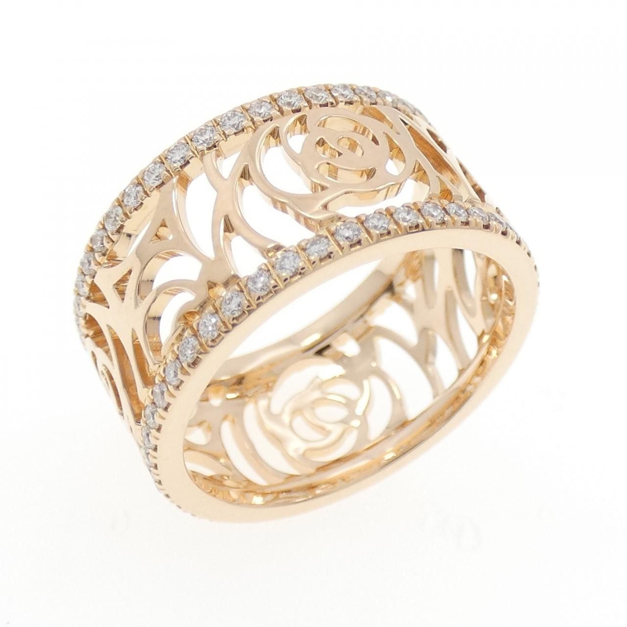 Chanel Chanel Chanel Camelia 750 Pink Gold Diamond Ring Precious Metal Ring J3933 DUTY FREE for USA Size ONE SIZE - 1 Thumbnail