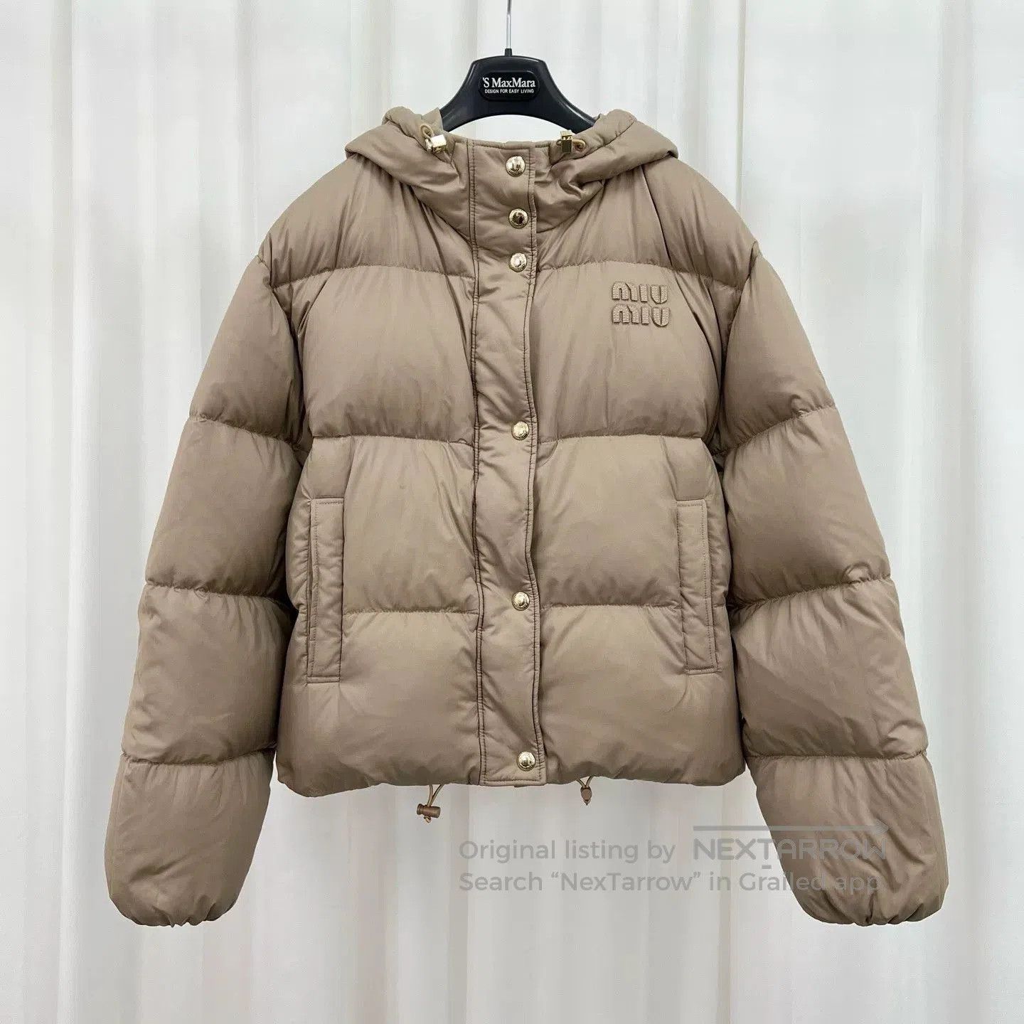 Miu Miu Miu Miu 24 Embroidered Letter Down Jacket. Size S / US 4 / IT 40 - 1 Thumbnail