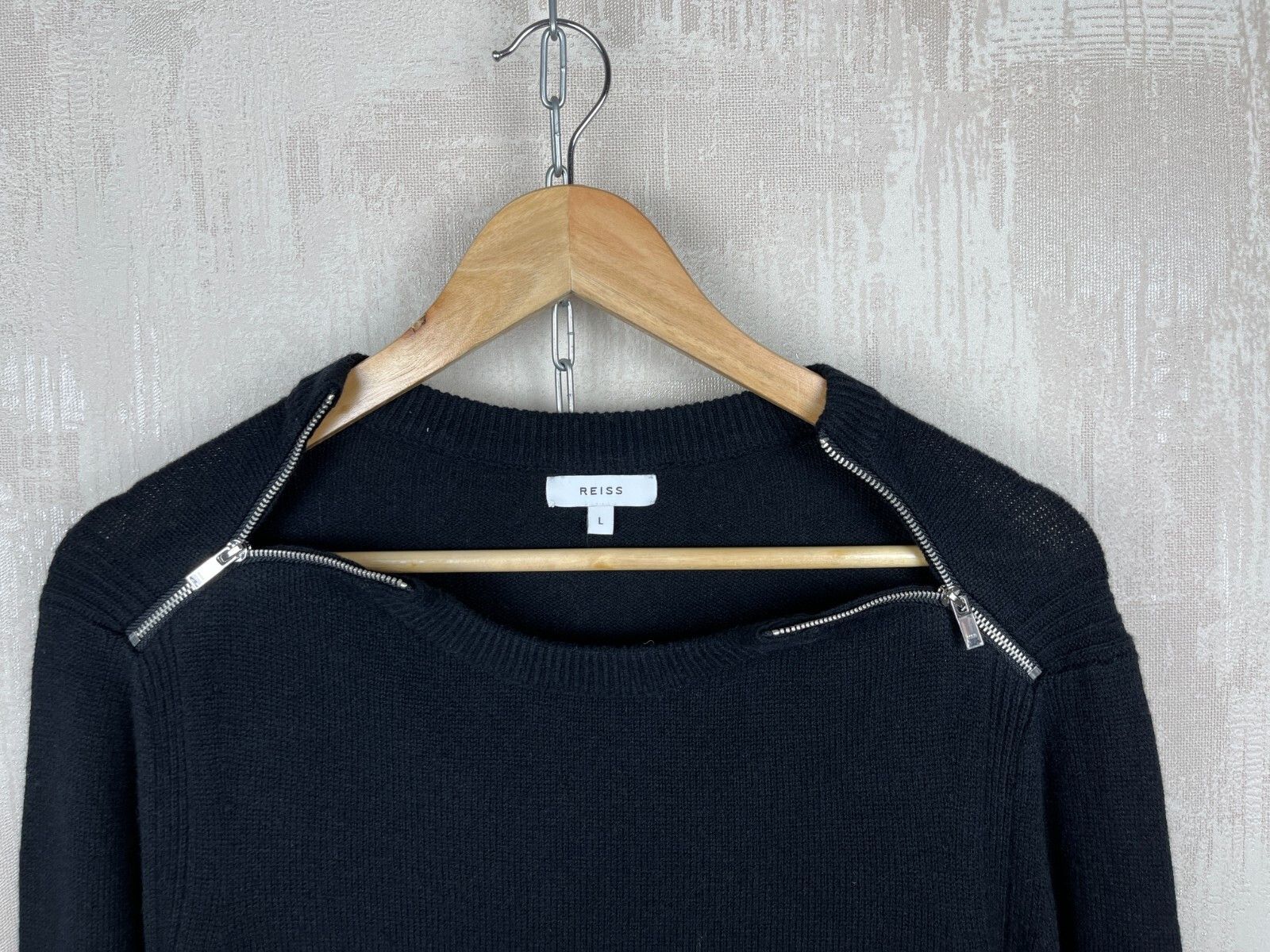 Reiss Reiss Crew Neck Shoulder Zip Sweater Nylon Wool Size US L / EU 52-54 / 3 - 5 Thumbnail