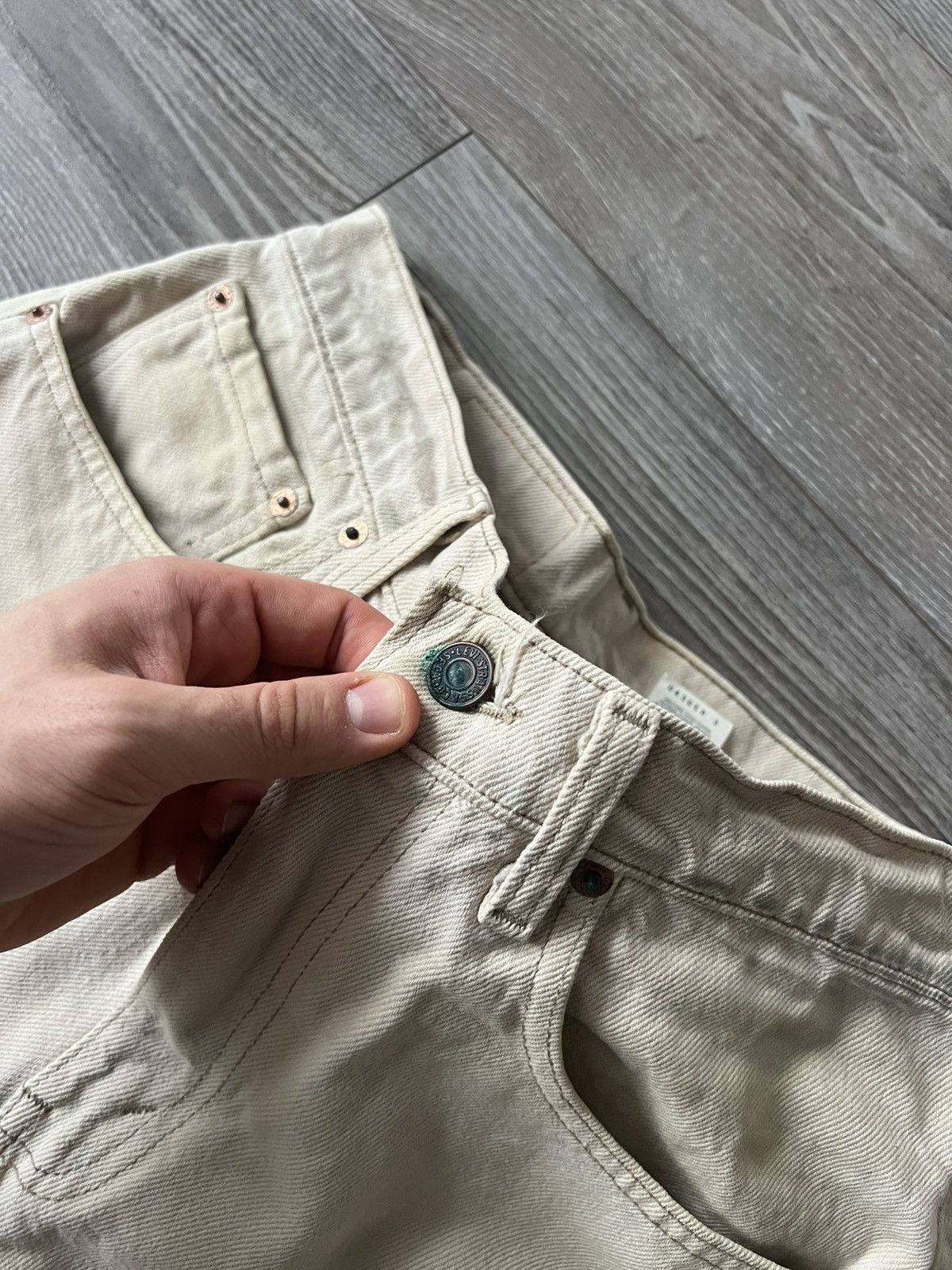 Levi's × Vintage ‼️Levis Vintage White Denim Made In USA 550 Relaxed Fit Jeans Size US 32 / EU 48 - 15 Thumbnail