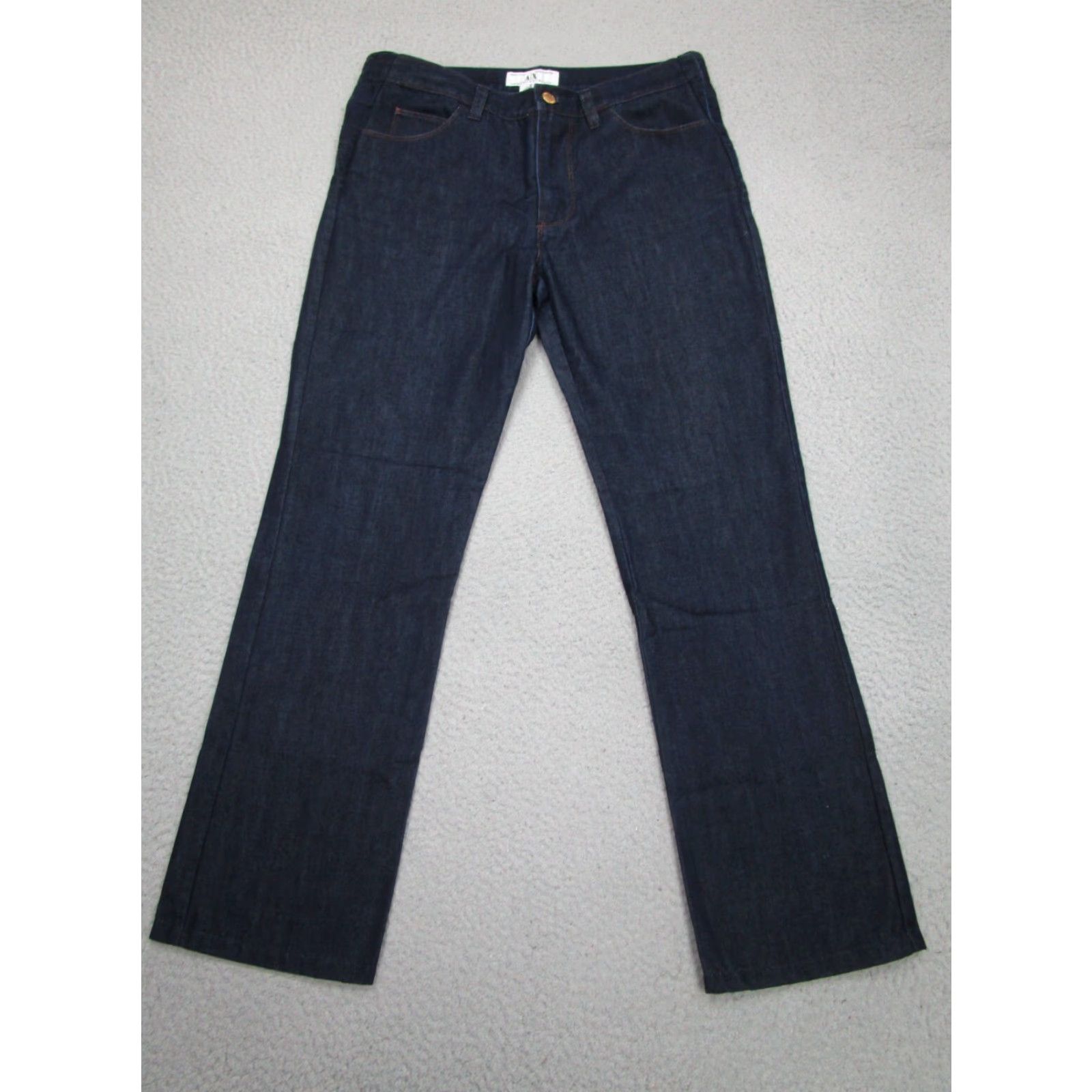 Armani Exchange VINTAGE Armani Exchange Jeans Women's 6 Blue Raw Denim 5-Pocket Embroidered W/ Pockets 2000s Y2K Straight Rise Mid Waist 30" Inseam 29" Size 28" / US 6 / IT 42 - 2 Thumbnail