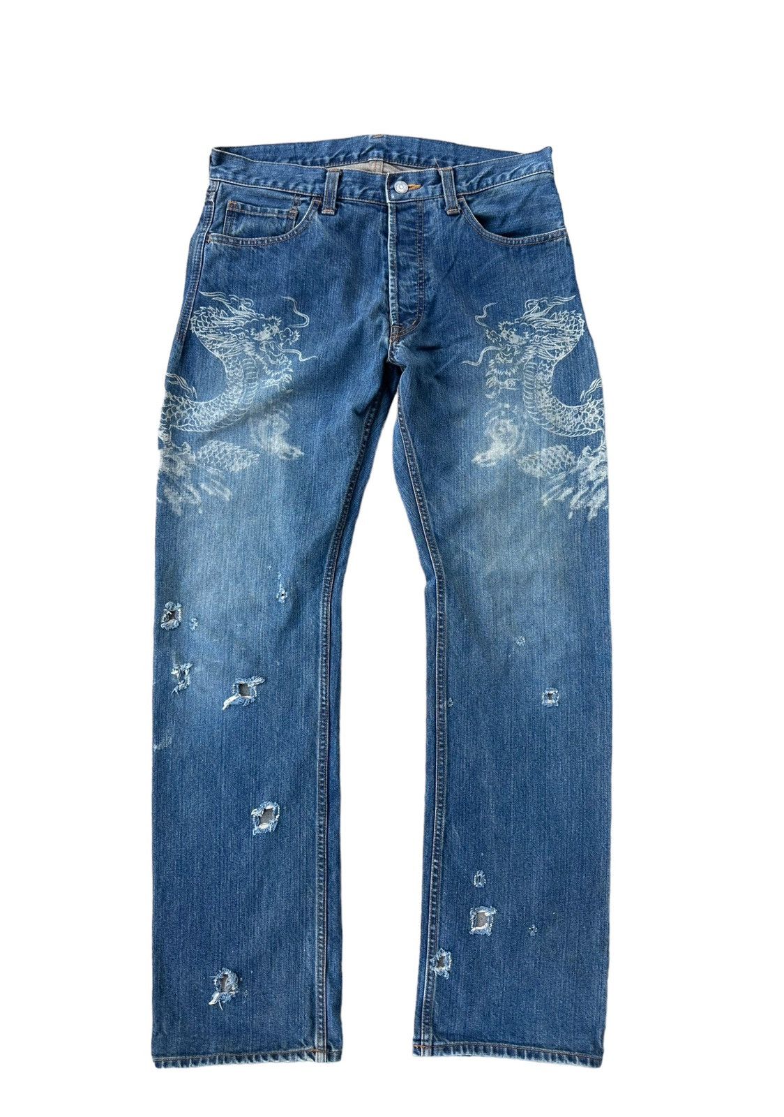 Eternal Eternal dragon printed denim jeans Size US 32 / EU 48 - 1 Thumbnail