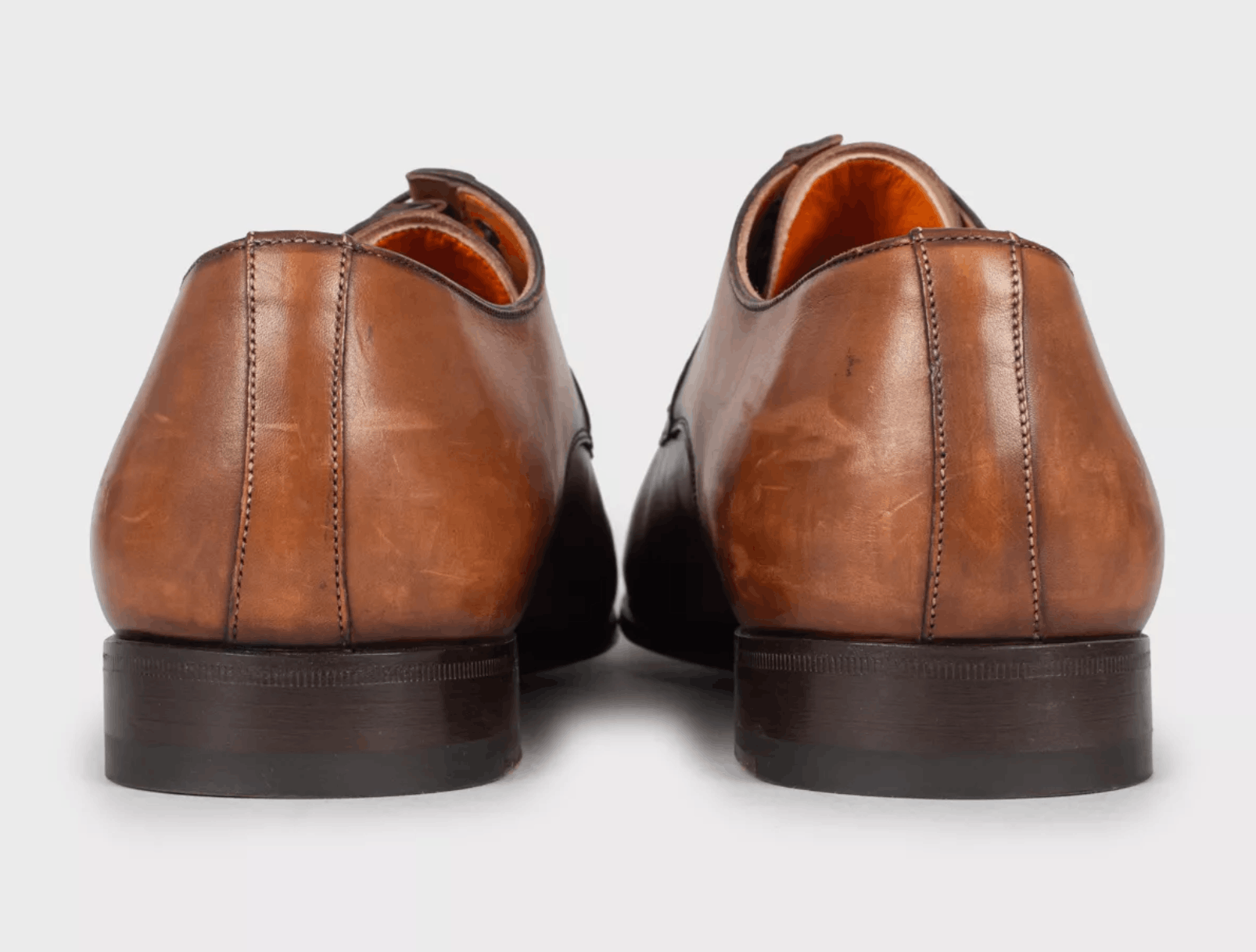 Santoni Santoni Men’s Brown Square Toe Leather Shoes Size US 10 / EU 43 - 4 Thumbnail