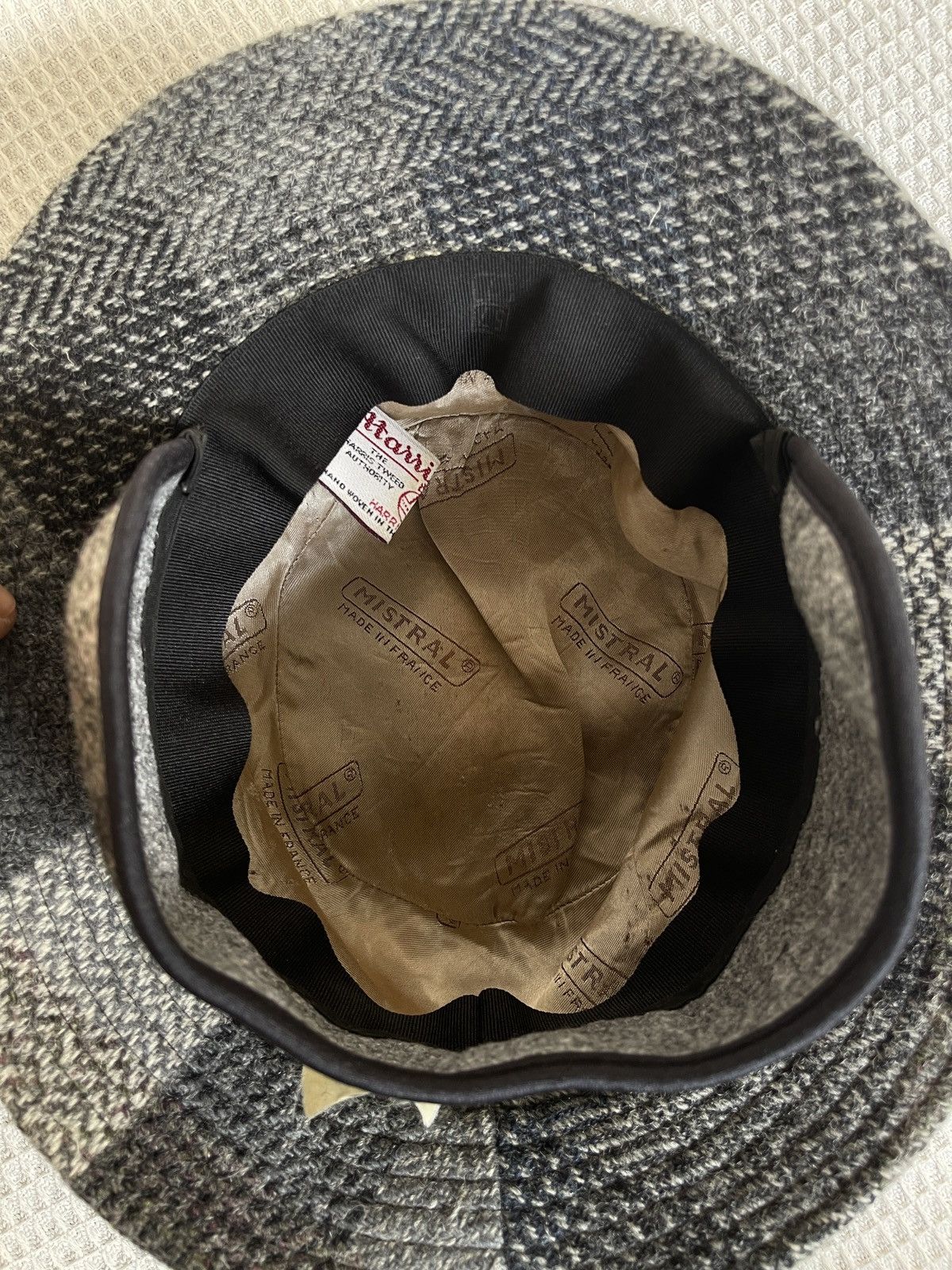 Harris Tweed Vintage 90s🔥HARRIS TWEED MISTRAL🔥Wool Hat Bucket Size L/57 Size ONE SIZE - 9 Thumbnail