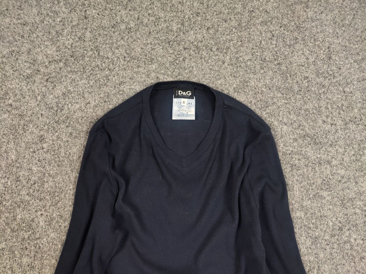 Dolce & Gabbana Dolce & Gabbana Vintage 90's dark blue ribbed long sleeve Size US S / EU 44-46 / 1 - 8 Thumbnail