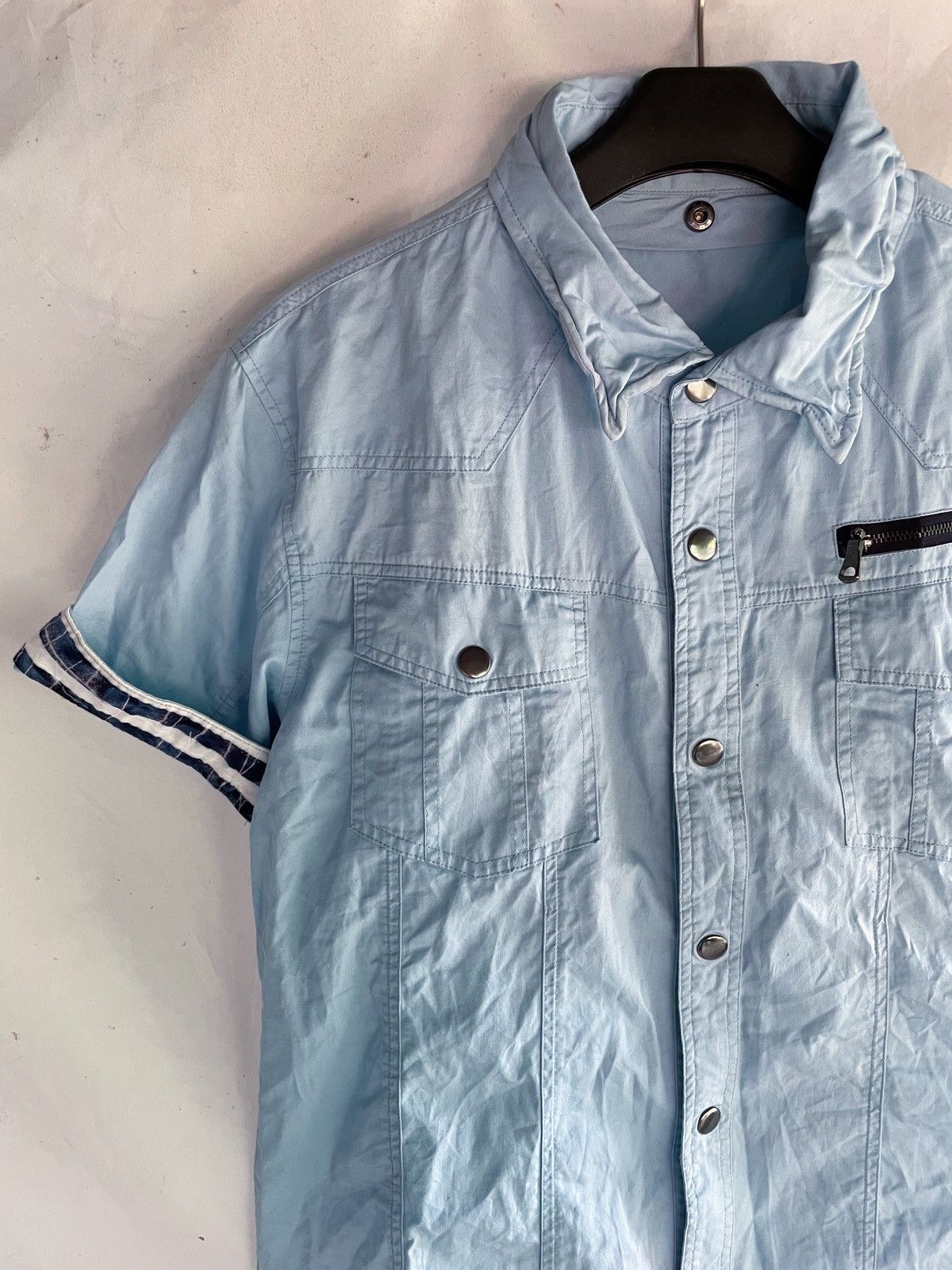 Le Grande Bleu (L.G.B.) JAPANESE UKNOWN BRAND BUTTON UP CASUAL SHIRT Size US M / EU 48-50 / 2 - 4 Thumbnail