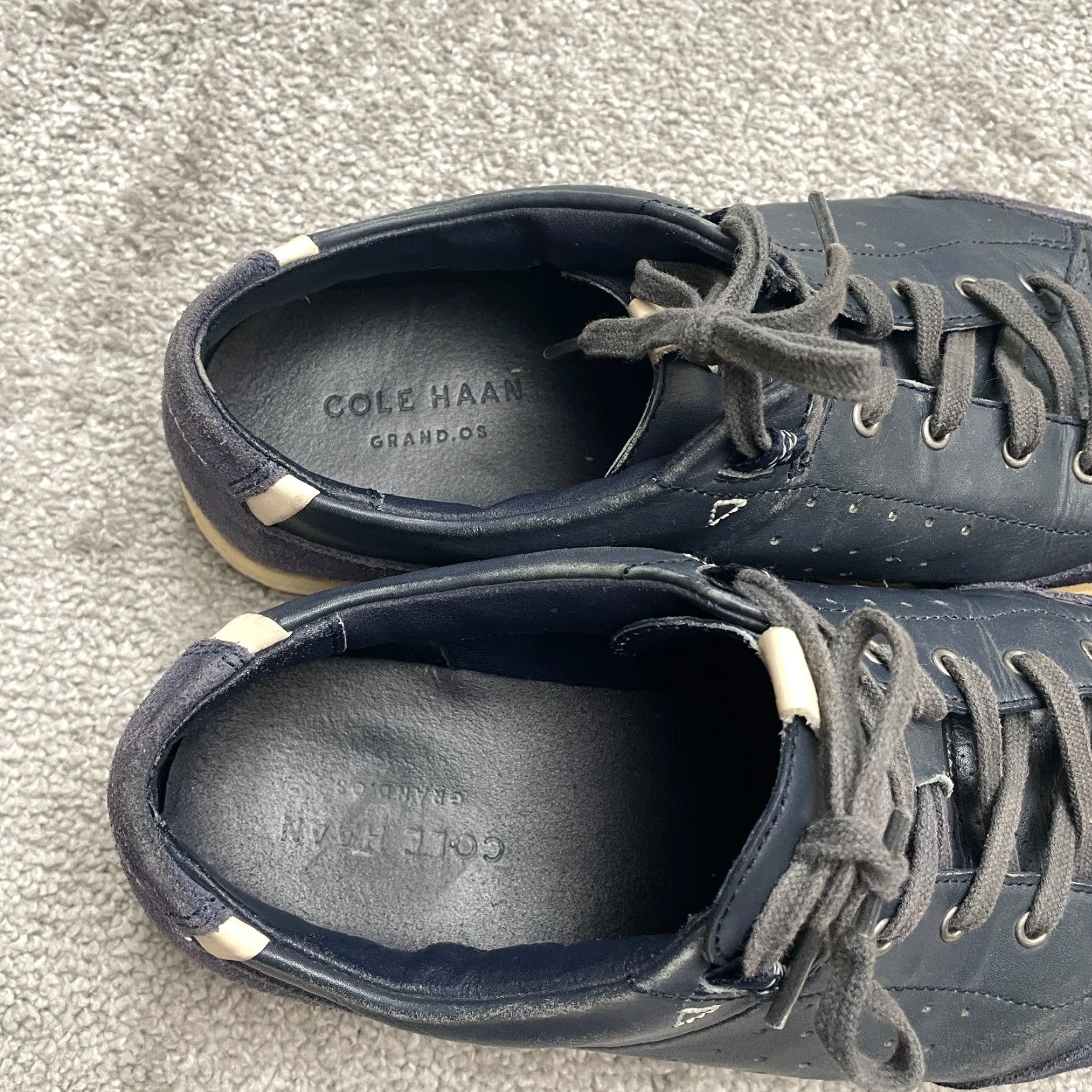 Cole Haan Cole Haan Grand OS Leather Sneaker Mens 10M Navy Blue Lace Up Low Top Size US M / EU 48-50 / 2 - 5 Thumbnail
