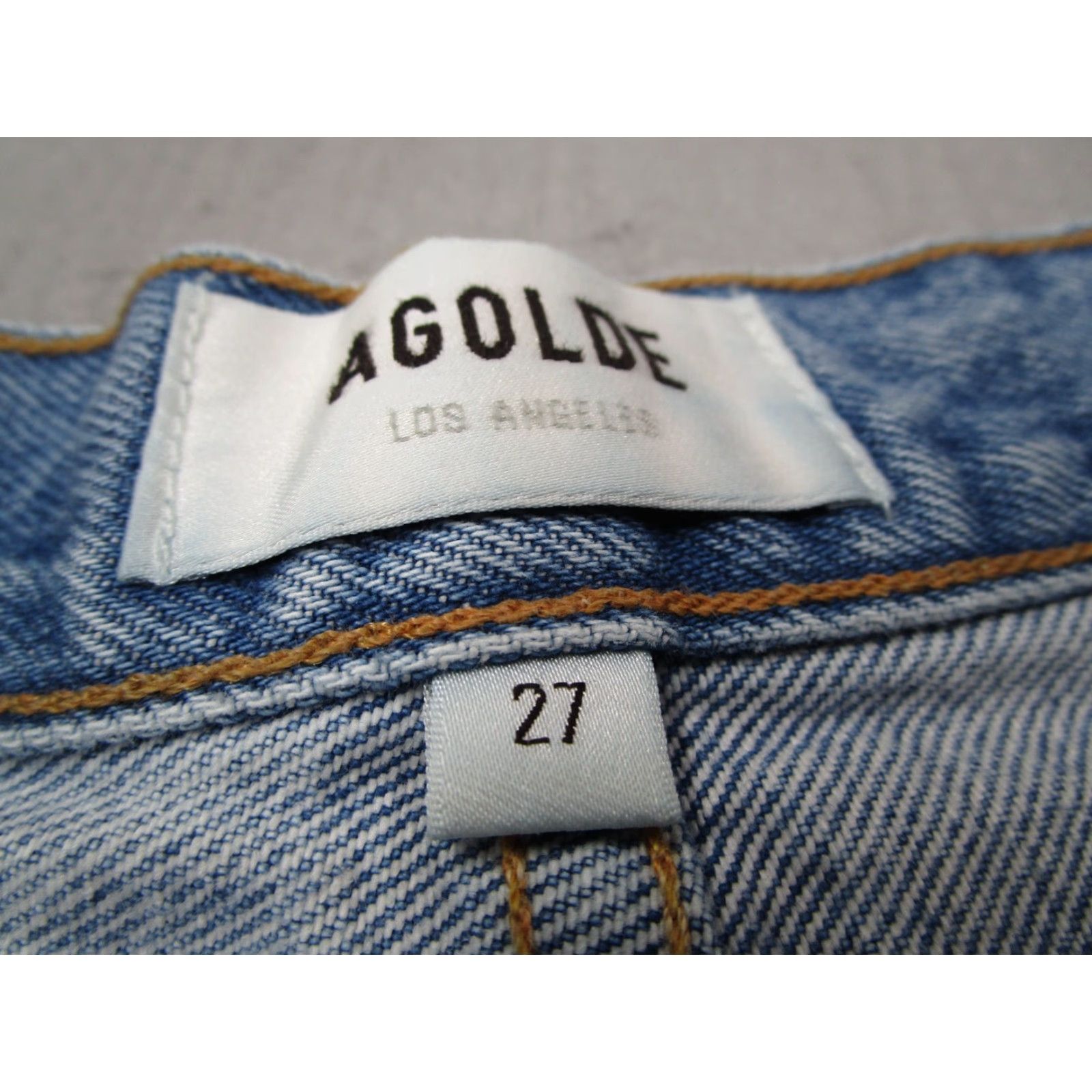 Agolde AGOLDE Jeans Women 27 Blue 90s Loose Fit Button Fly Denim Distressed College Retro 100% Cotton Regular Size 27 Womens Size 27" / US 4 / IT 40 - 3 Thumbnail