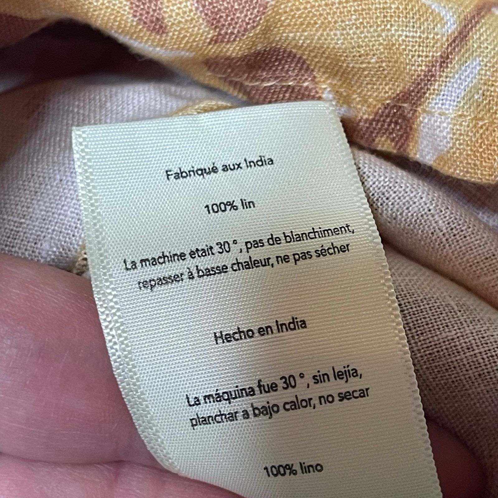 Mara Hoffman MARA HOFFMAN Lysa 100% Linen Belted Dress In Yellow Multi 3X Size 3XL / US 20-22 - 11 Thumbnail