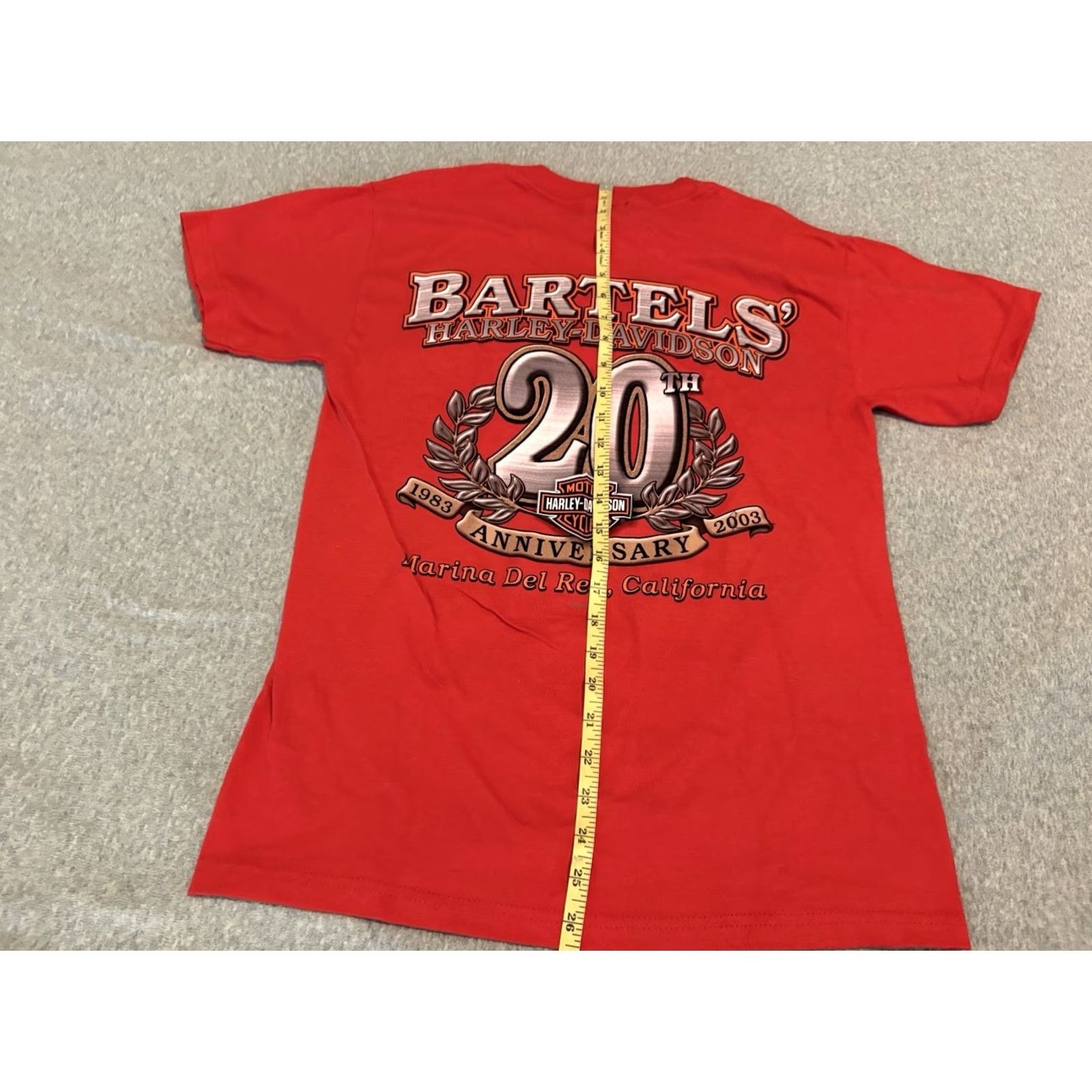 Harley Davidson VINTAGE Harley-Davidson Shirt Adult Small Red Graphic Print T-Shirt USA Biker Motorcycle California 2003 Bartels Marina Del Rey Men Mens S Size US S / EU 44-46 / 1 - 7 Thumbnail