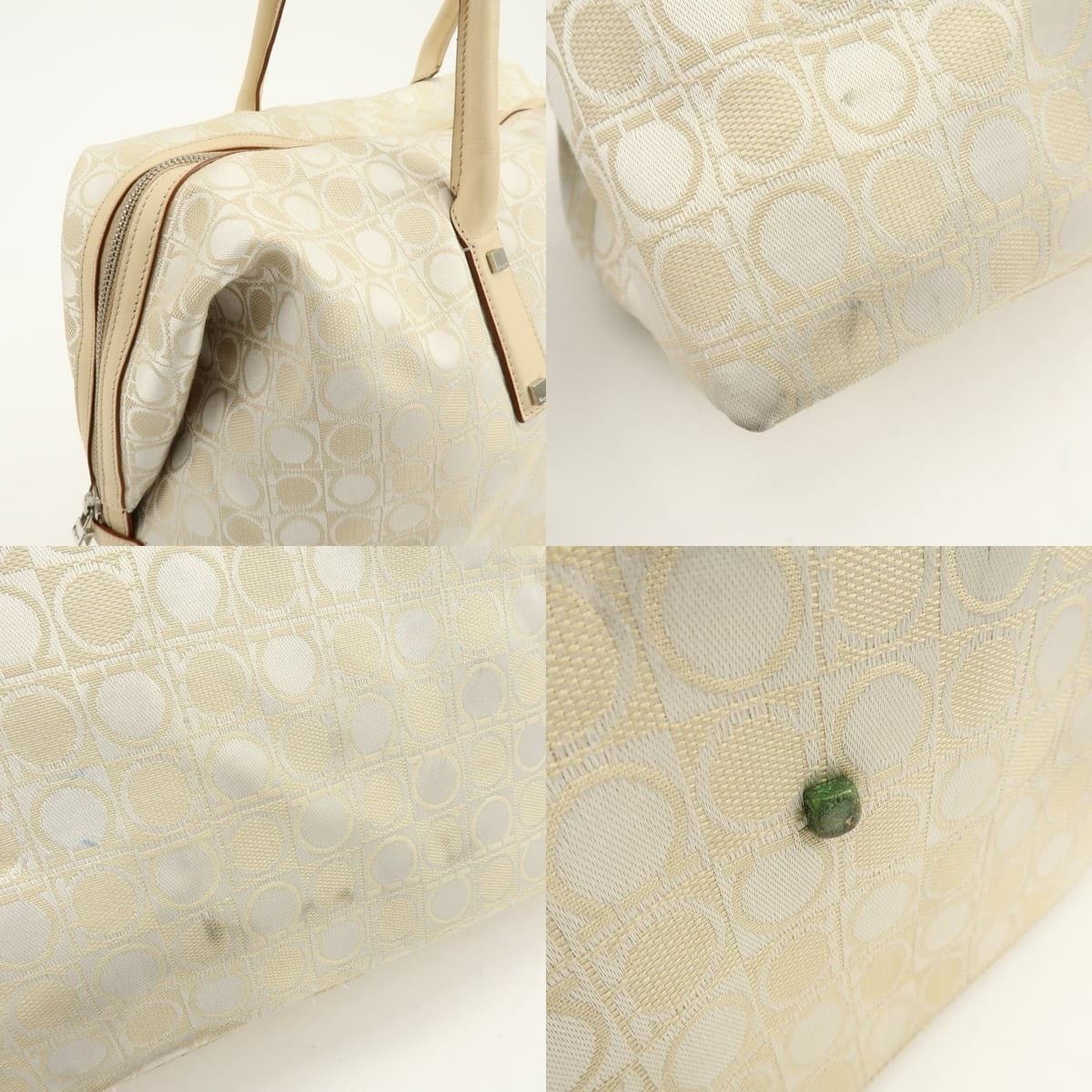Salvatore Ferragamo Ferragamo Gancini Canvas Tote Beige Size ONE SIZE - 6 Thumbnail
