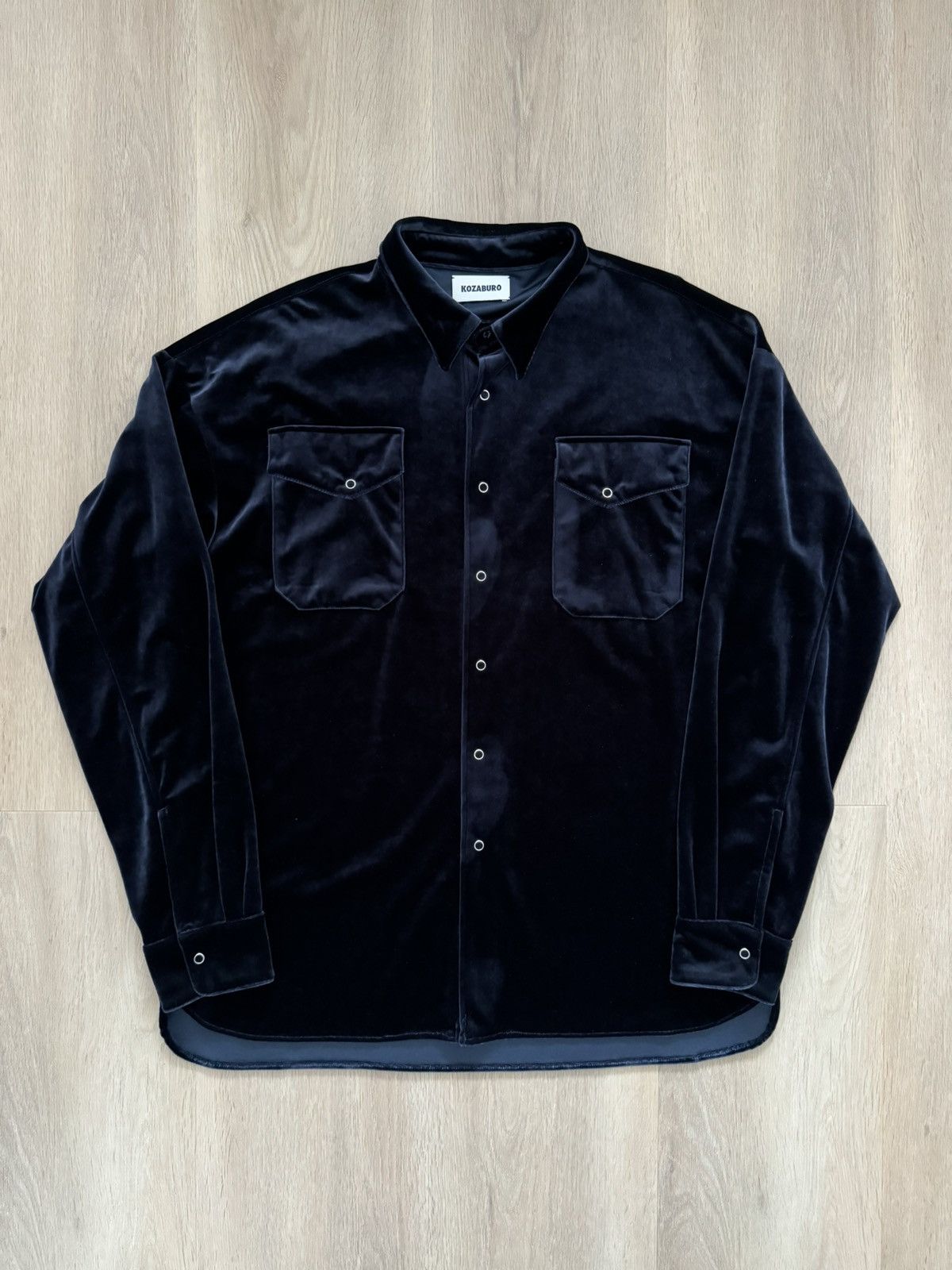 AW22 Velour Boxy Fit Snap Button Shirt