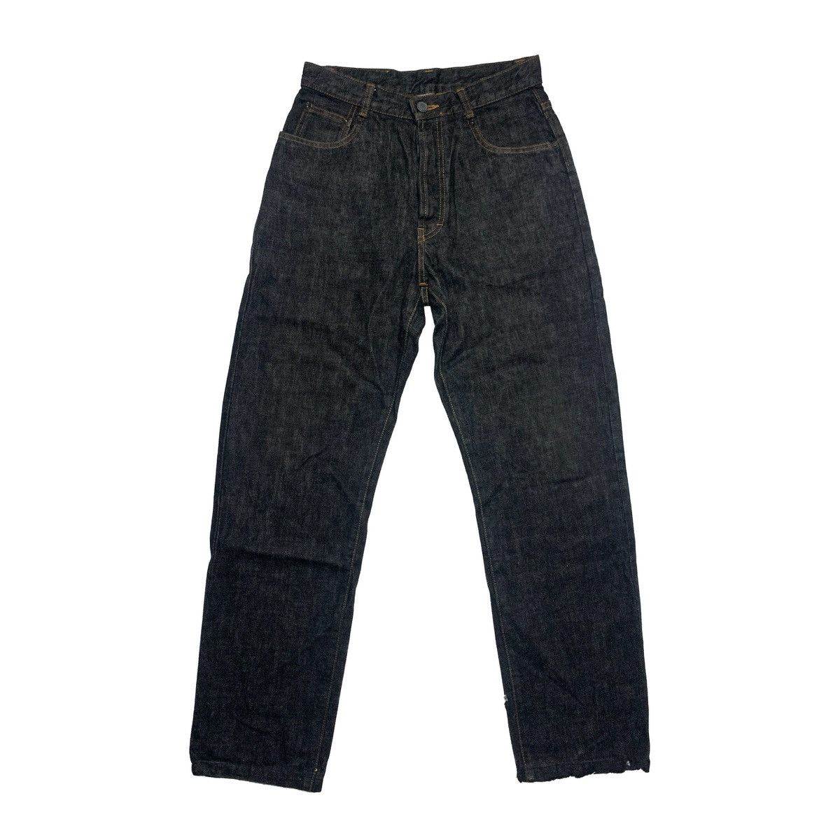 Japanese Brand Ikiz Japanese Denim Dark Indigo Distressed Straight Fit W29 Size US 29 - 1 Thumbnail