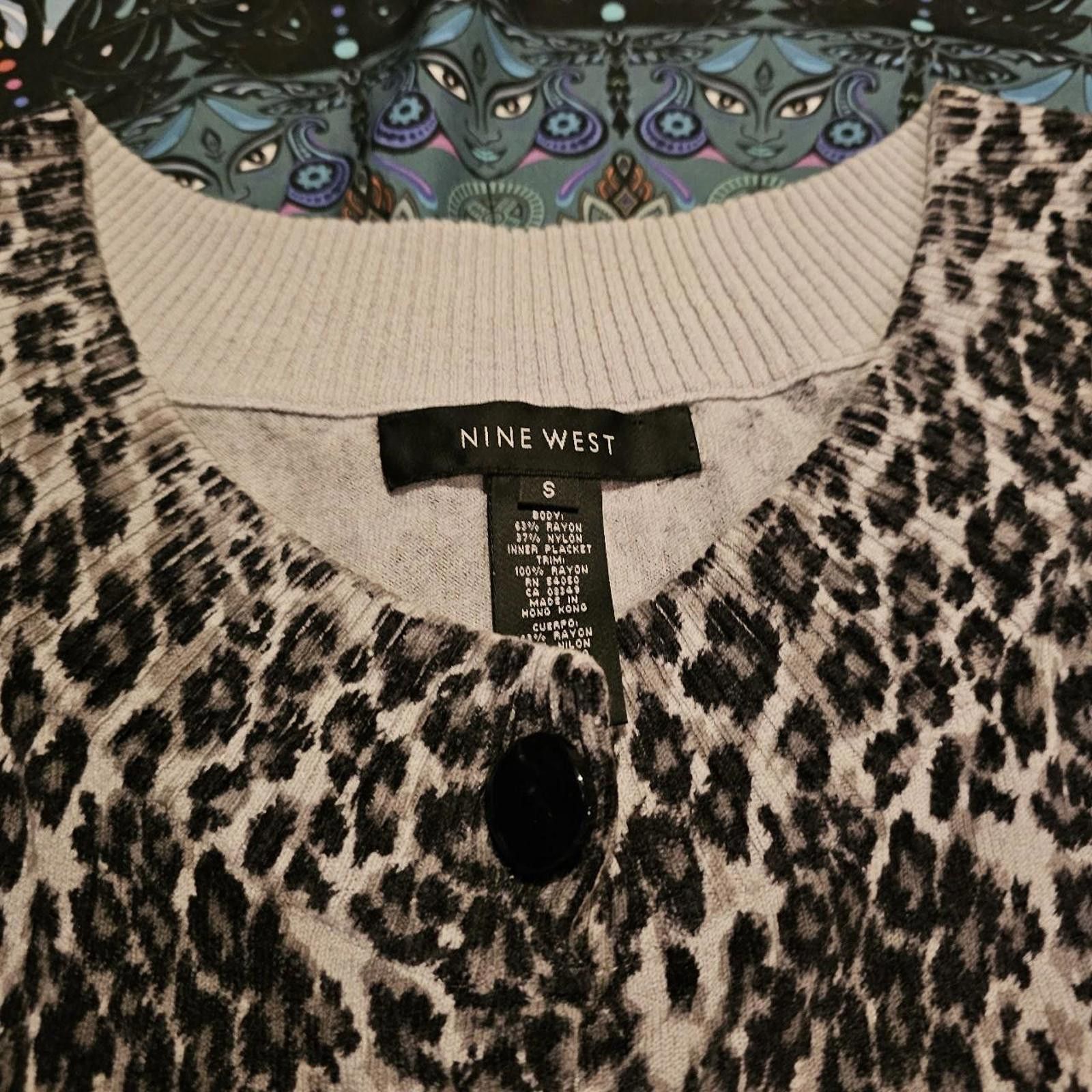 Nine West Nine West Women's Black and White Leopard Print Sweater Size S / US 4 / IT 40 - 2 Thumbnail